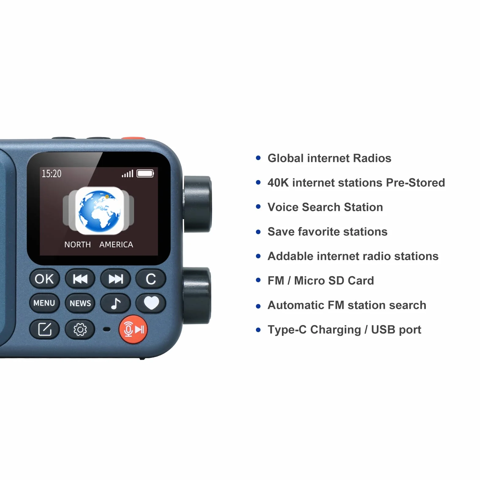 Choyong Receptor de radio portátil de Internet inteligente A8W, altavoz de radio WiFi 4G con FM, tarjeta micro SD, todas las radios del mundo, para el hogar con WiFi, radio digital, Choyoung