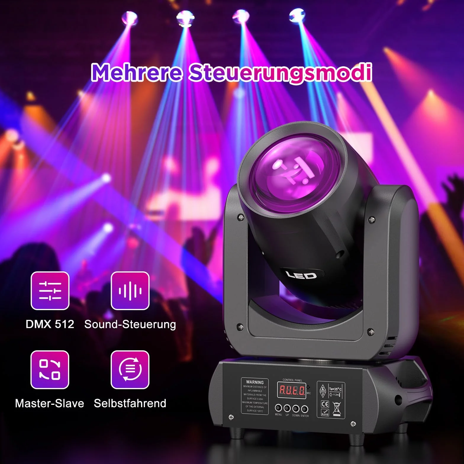 4 unidades 150W cabeza móvil LED luces para iluminación de escenario y Caja de transporte Fly case, luces de fiesta activadas por sonido para bodas, iglesias y eventos en vivo