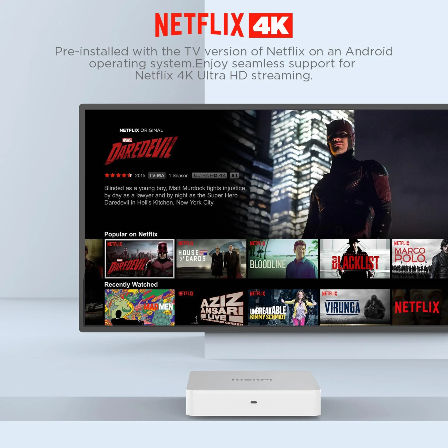 Google TV Android 11.0 TV Box 4K Chromecast Dolby Audio 2GB RAM 32GB ROM Bluetooth 5.0 KP1