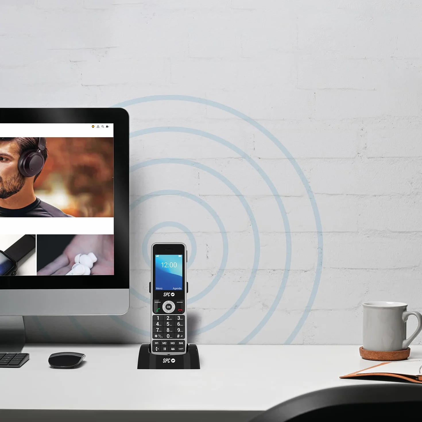 SPC WD100 – Teléfono inalámbrico con SIM y Base de Carga | 4G, Llamadas Volte y VoWiFi | Pantalla TFT 2,4” | Entorno Android | Configuración remota | Bluetooth y WiFi | 4 memorias rápidas