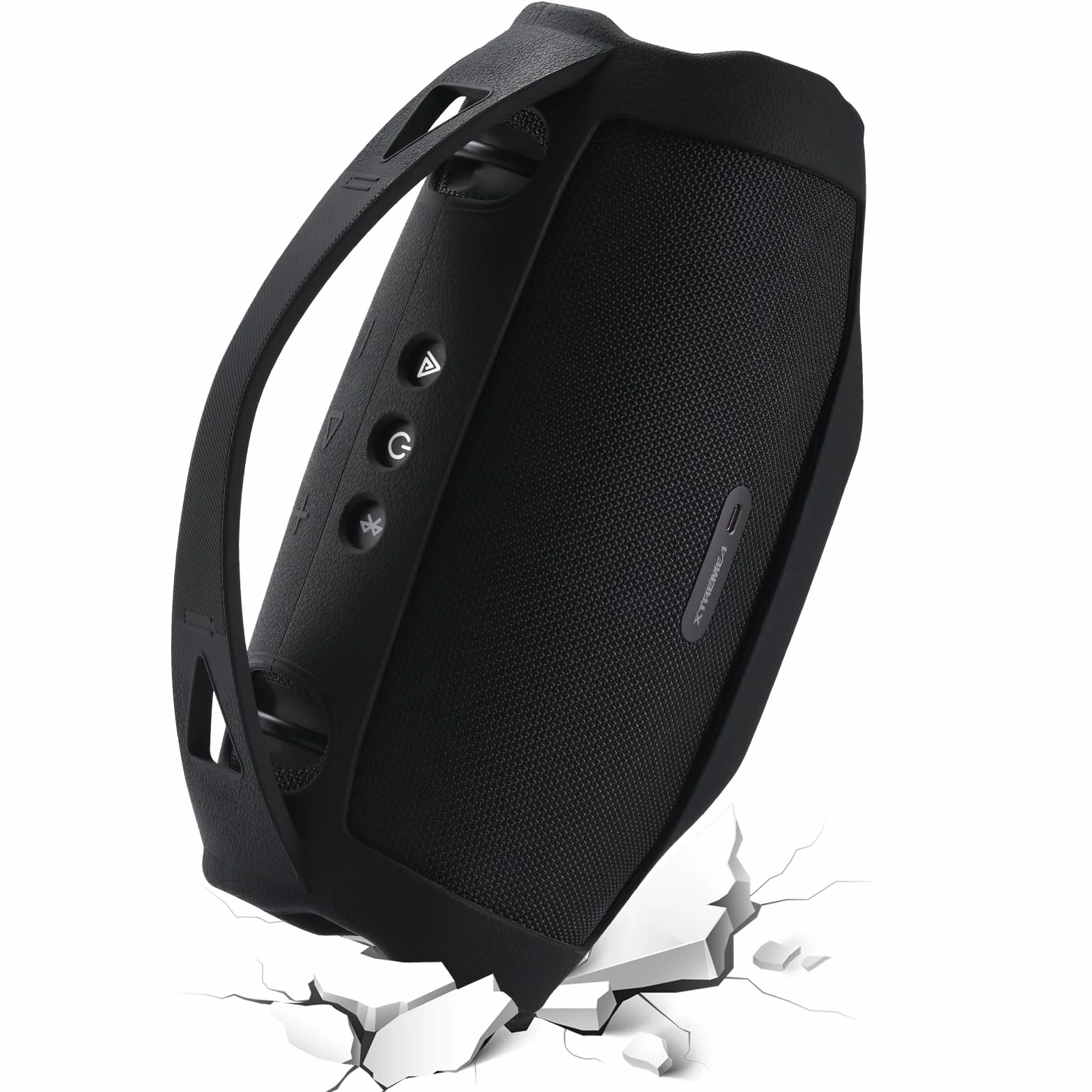 Funda de Silicona para JBL Xtreme 4, Altavoz Bluetooth portátil,Xtreme 4 Estuche de Viaje Portátil Protector Piel Bolsa de Transporte(Negro)