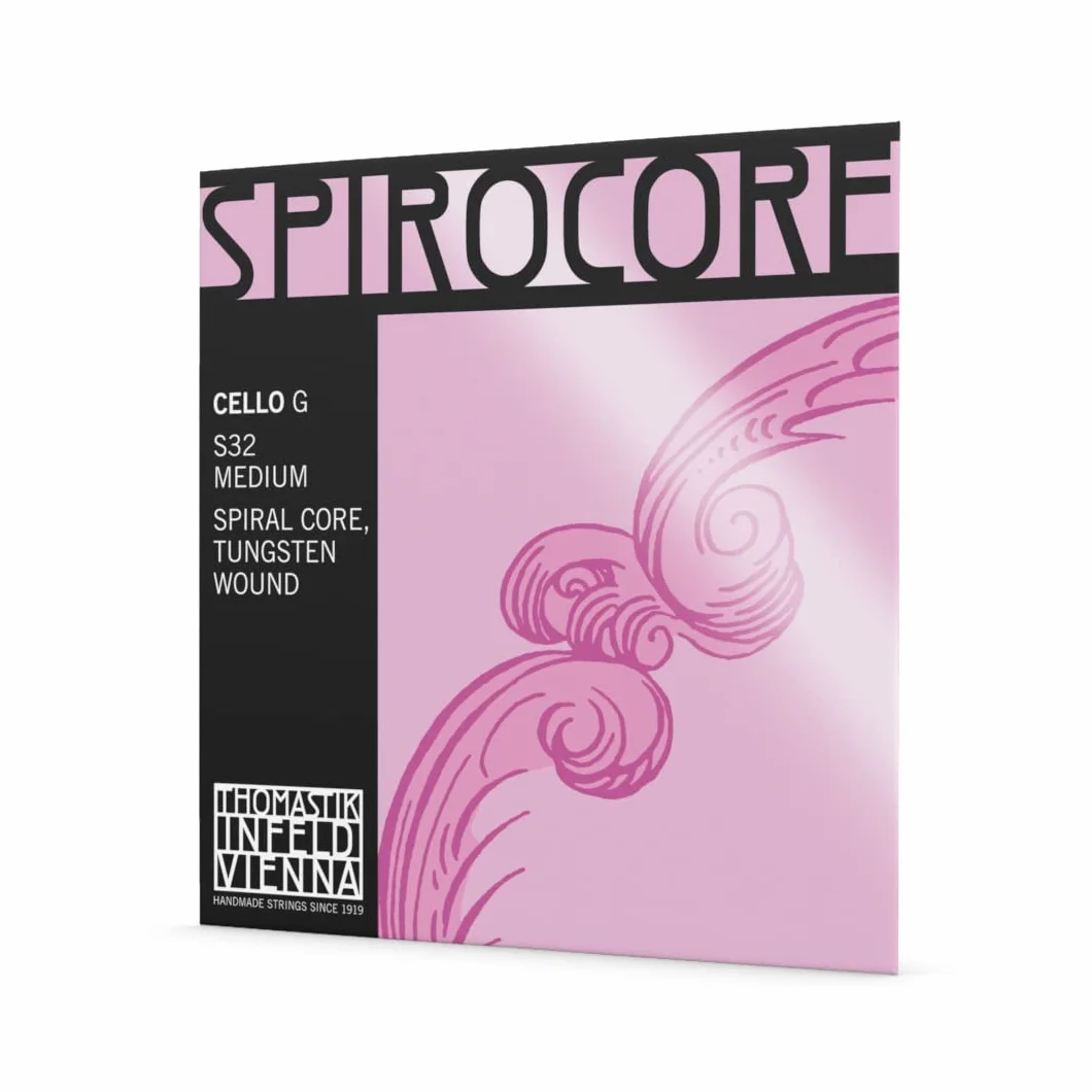 Thomastik Cuerda para Violonchelo 4/4 Spirocore - cuerda Sol núcleo flexible en espiral, entorchado wolframio, medio