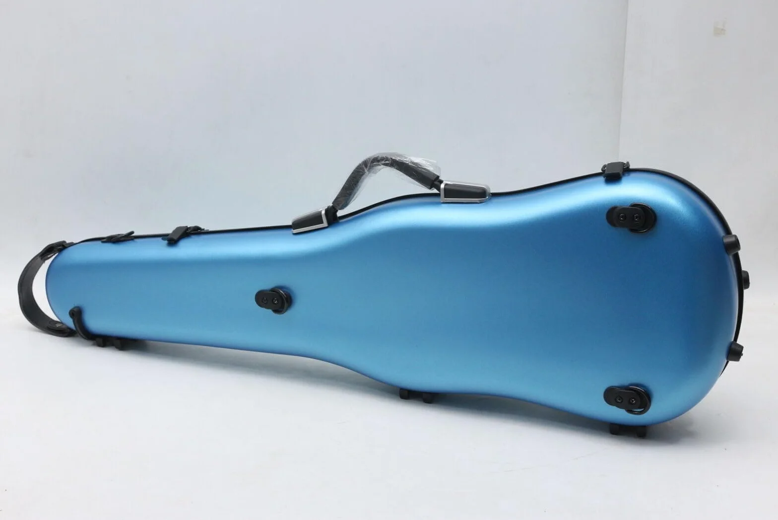 Estuche para violín de tamaño completo 4/4, caja de fibra de carbono, ligera y colorida con correa fuerte, bolsa azul (36 MN)
