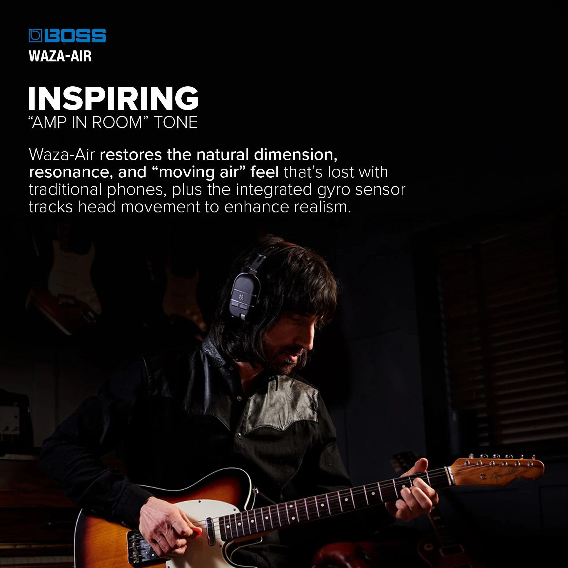 BOSS Sistema de amplificación de guitarra personal inalámbrico WAZA-AIR, Una experiencia sonora nueva y revolucionaria para guitarra