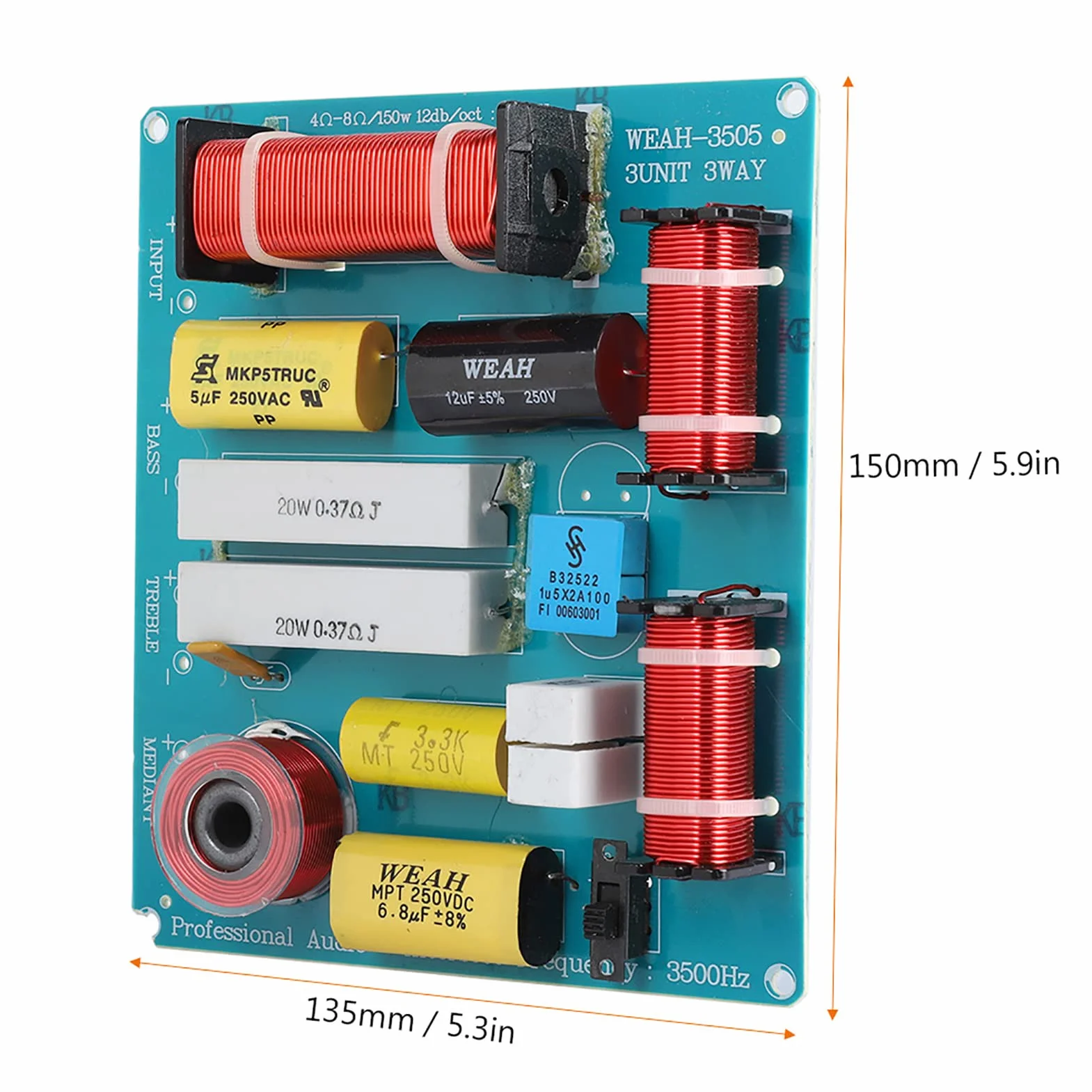 Divisor de frecuencia audio 3 vías 300 W filtro cruzado para altavoces KTV escenario