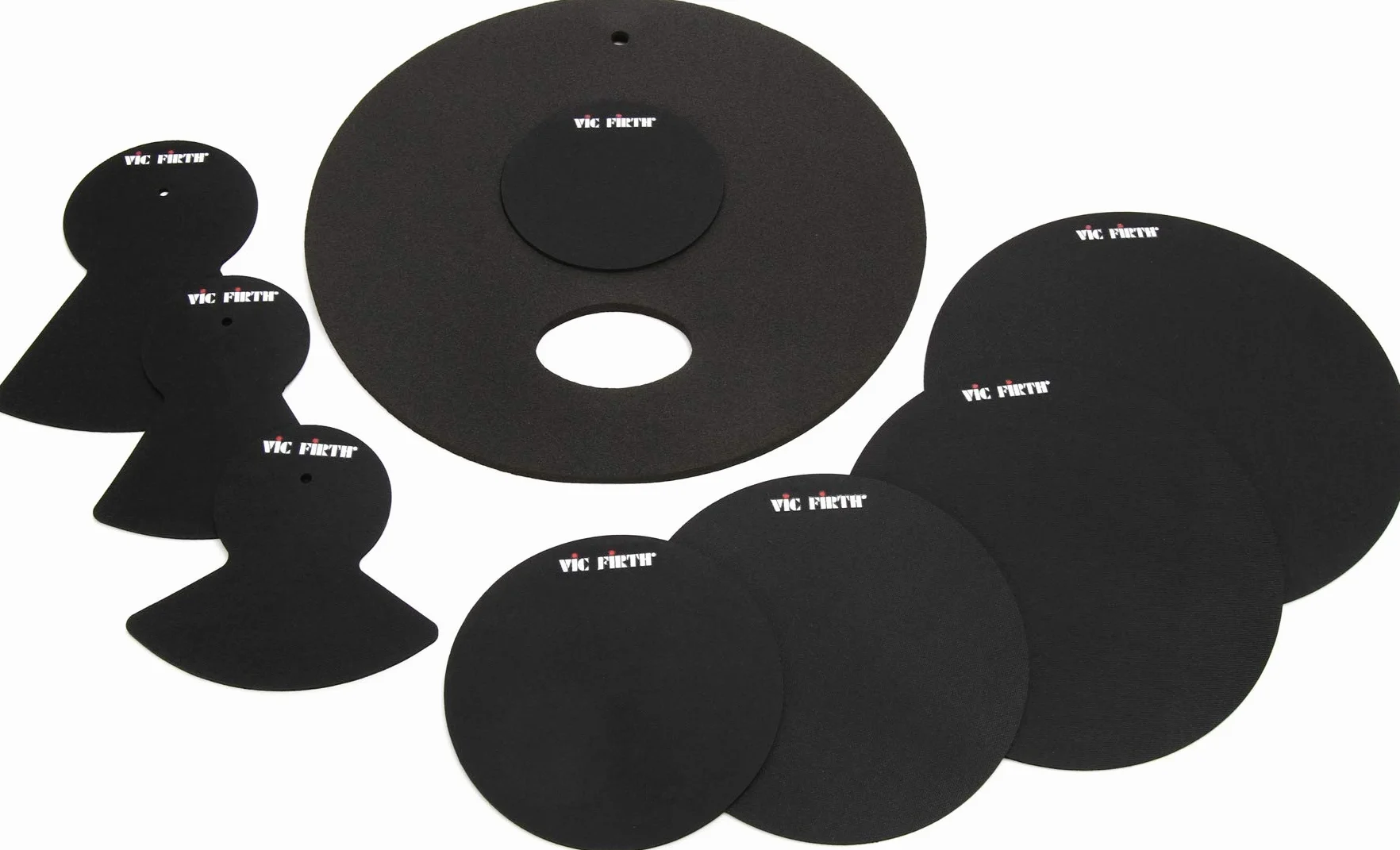 Vic FIrth - Práctica silenciosa - Kit de Silenciador para tambores - Tamaños de diámetro: 10”, 12”, 14”, 16", 22", HiHat and Platillos (x2)