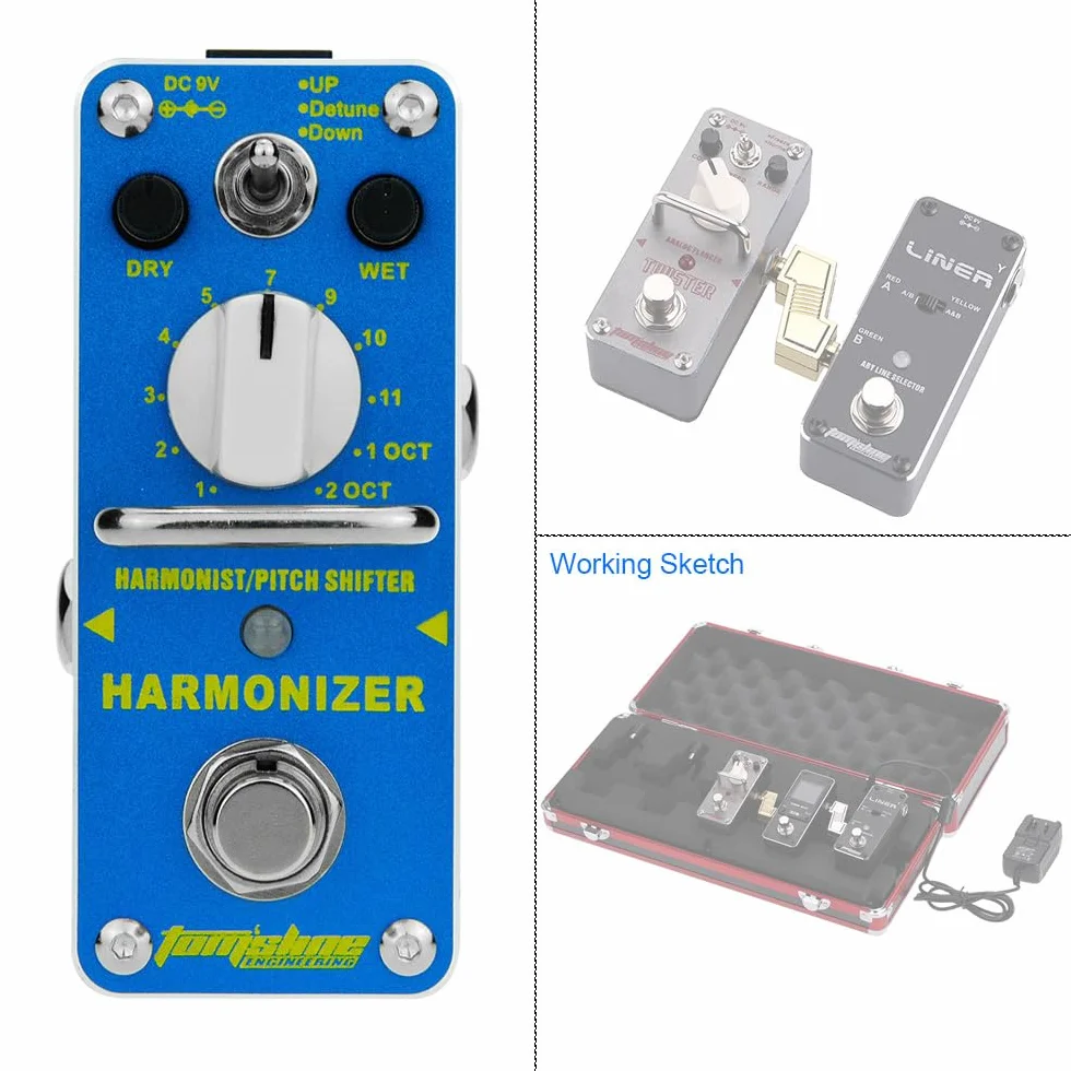 AHAR-3 Harmonizer Harmonist/Pitch Shifter, pedal de efecto de guitarra eléctrica, mini efecto único con True Bypass