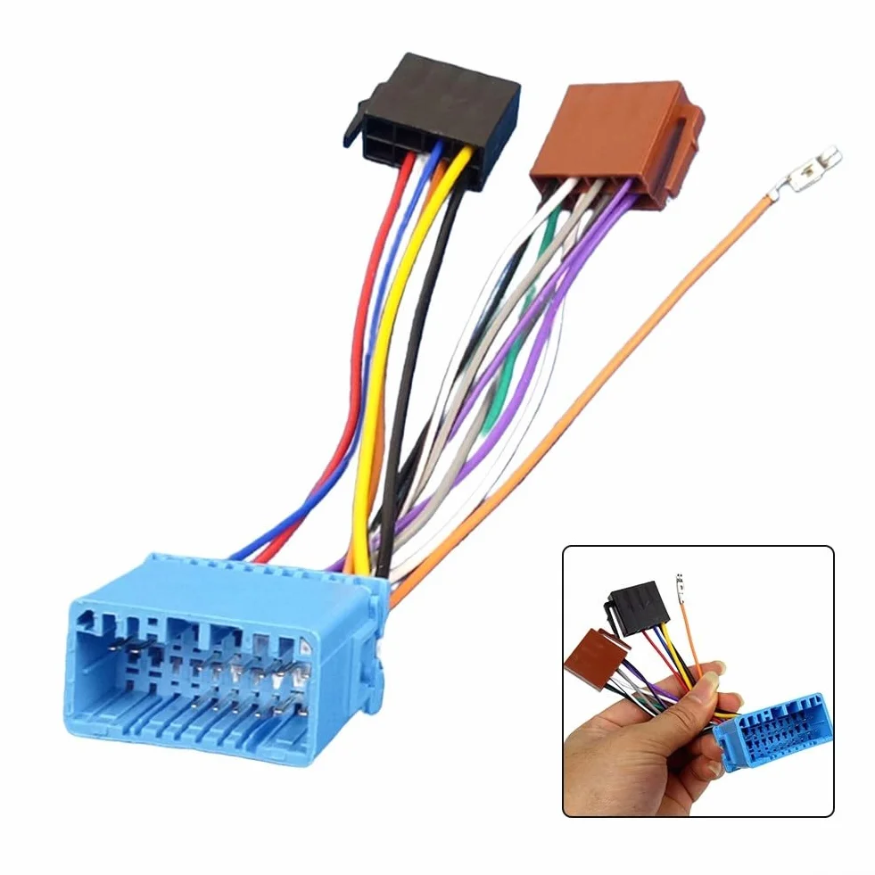 Cable Adaptador ISO de Radio de Coche para Honda Audio estéreo arnés de cableado Conector 12V ABS Azul instalación Trasera Radio Compatible Accord Civic CRV