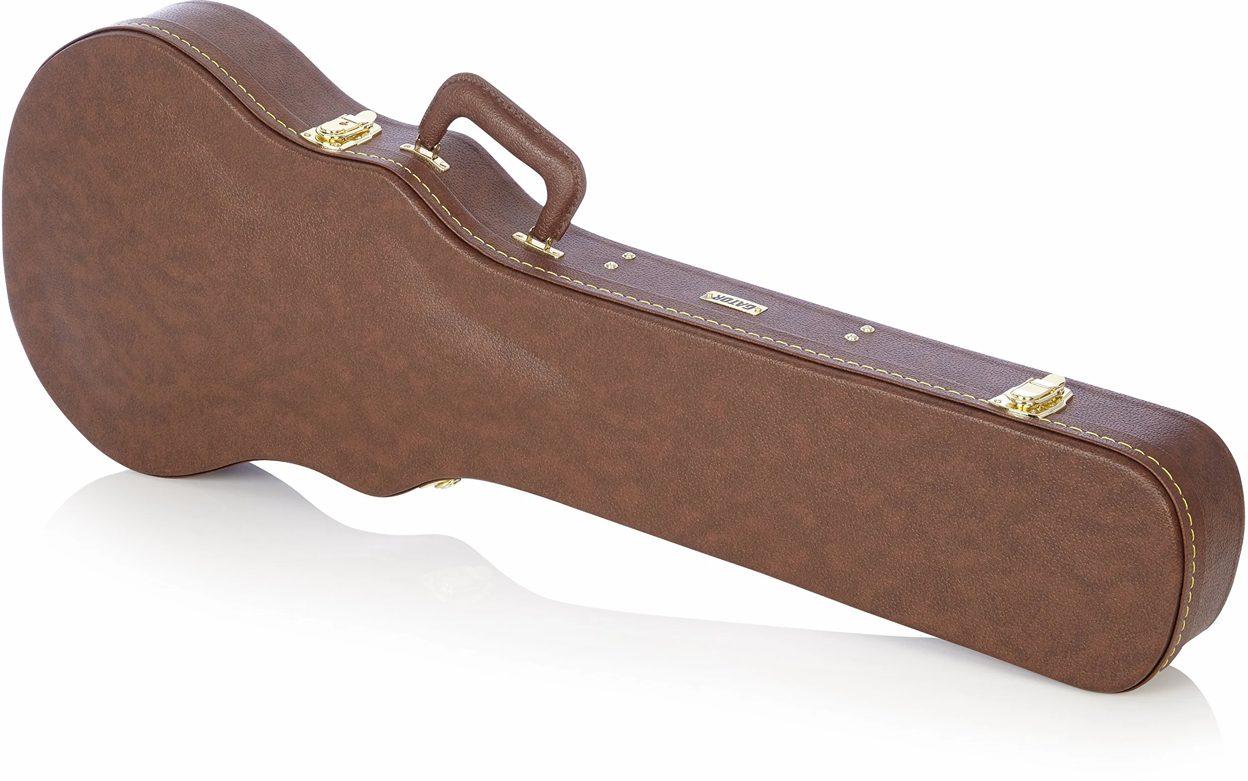 Gator Cases Estuche Deluxe de Madera para Guitarras Eléctricas Les Paul; Exterior Marrón (GW-LP-Brown)