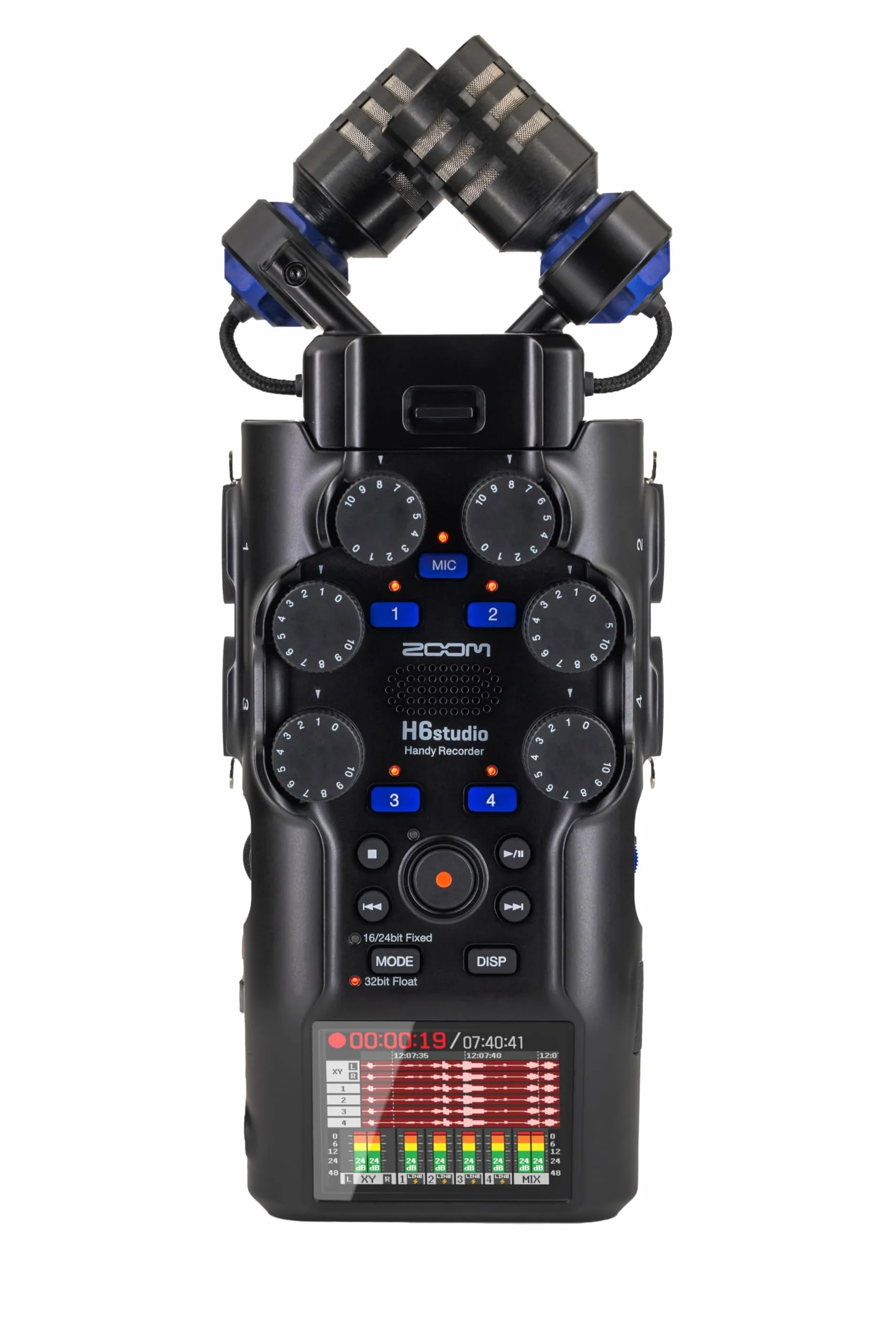 Zoom - H6Studio - Grabadora de 6 pistas a 32 bits coma flotante de 192 kHz con modo 16/24 bits, ganancia, limitadores, cápsula XYH-5e, modo de interface de audio Mac, PC, iOS, Android