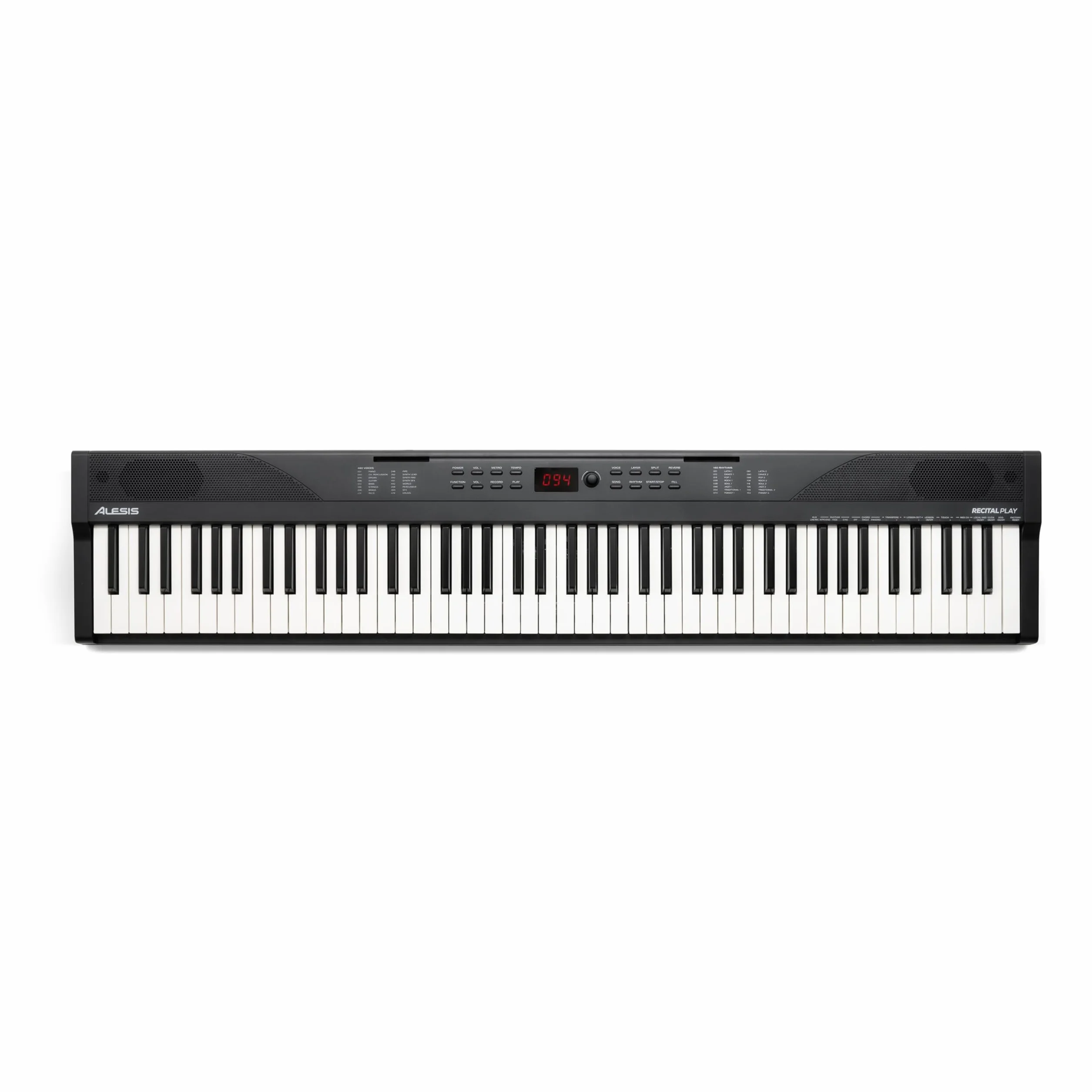 Alesis Teclado Piano con 88 Teclas y 480 Sonidos, Altavoces, MIDI USB, Estuche, Soporte, Auriculares, Pedal y Lecciones de Piano Incluidas