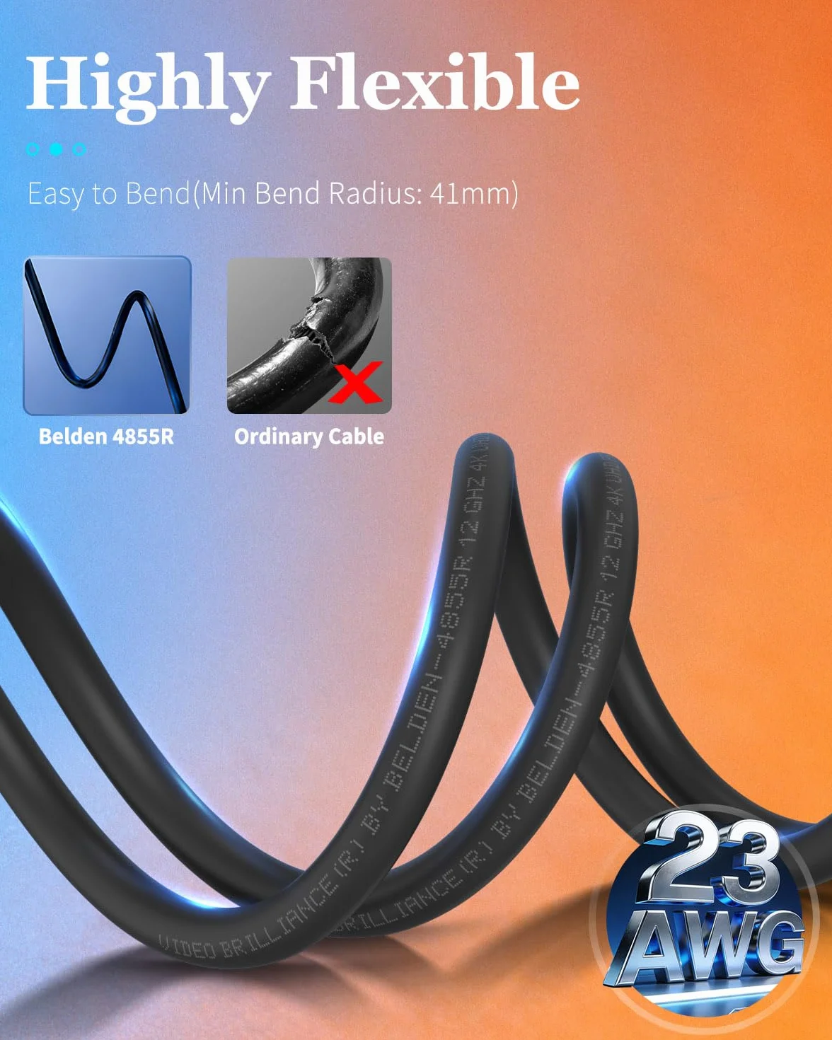 Superbat Cable SDI BNC 12G 4K UHD 1m Belden 4855R Macho a Macho 75ohm para Cámara de Seguridad