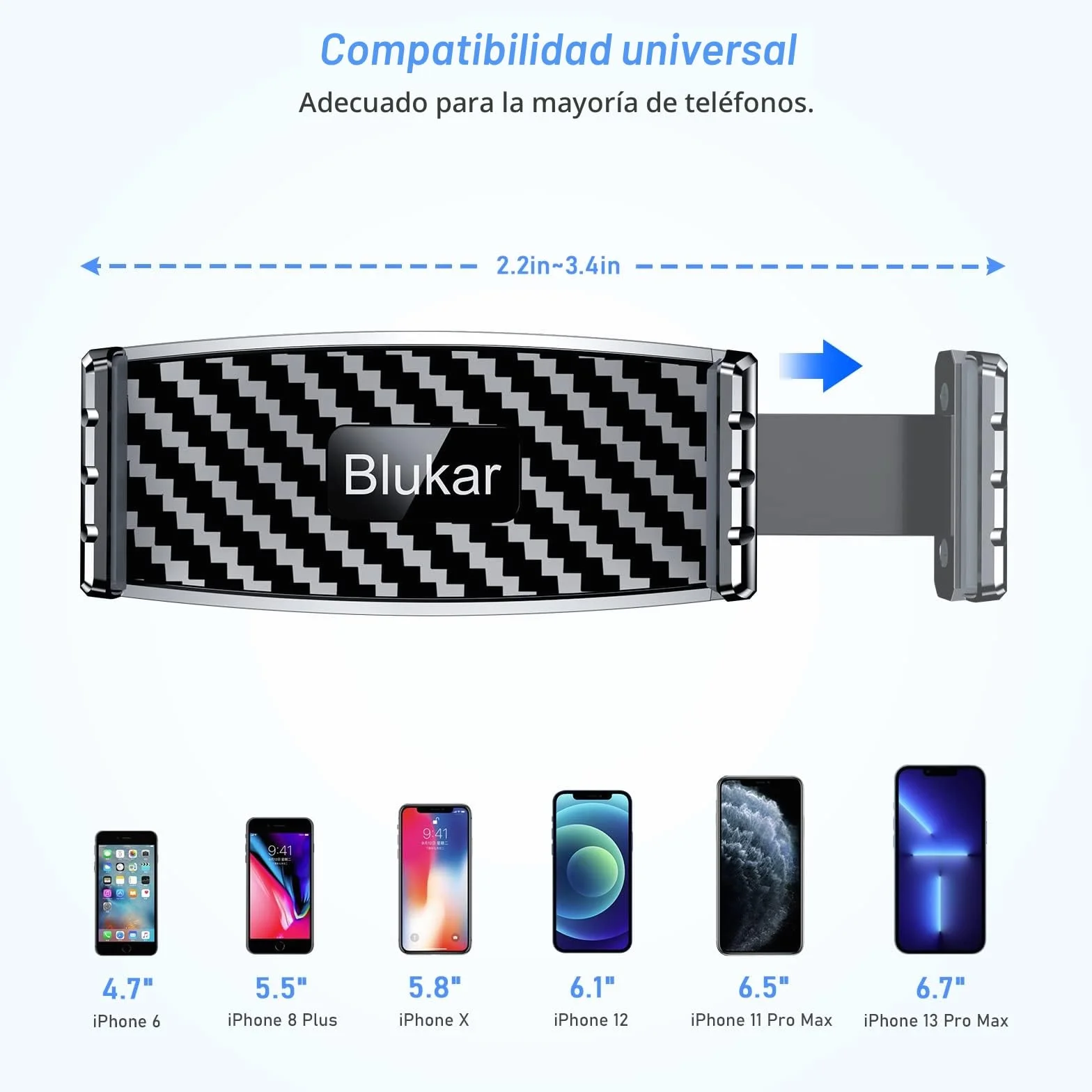 Blukar Soporte Móvil Coche 360° Rotación Salidas de Aire para iPhone XS MAX XR X 8 7 6S Galaxy S8 S7 Android