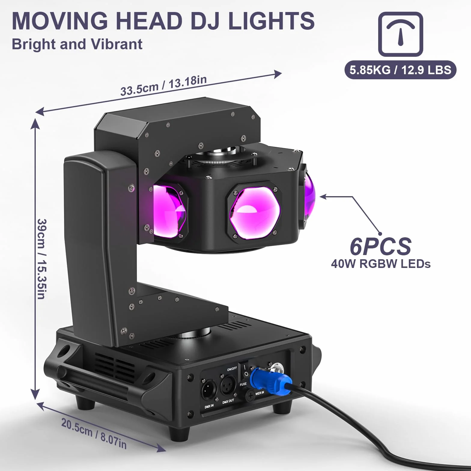 240W Cabeza Movil LED RGBW Beam Luz de Escenario 3 axis Rotación infinita luz Foco Luces de Discoteca para Halloween DJ bar cumpleaños discoteca