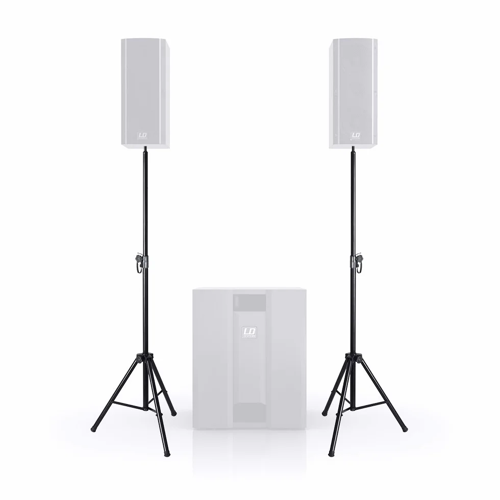 LD Systems DAVE 8 SET 2 soporte de altavoz Floor Steel Black - Soporte para altavoces (Floor, 12 kg, Steel, Black, 3 leg(s), 110 cm)