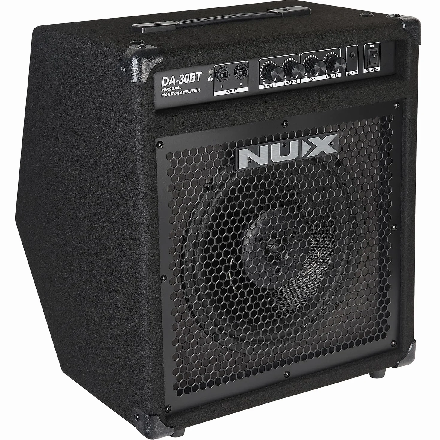 NUX DA-30BT - Altavoz de batería para monitor personal (30 W, portátil, Bluetooth, para batería electrónica)