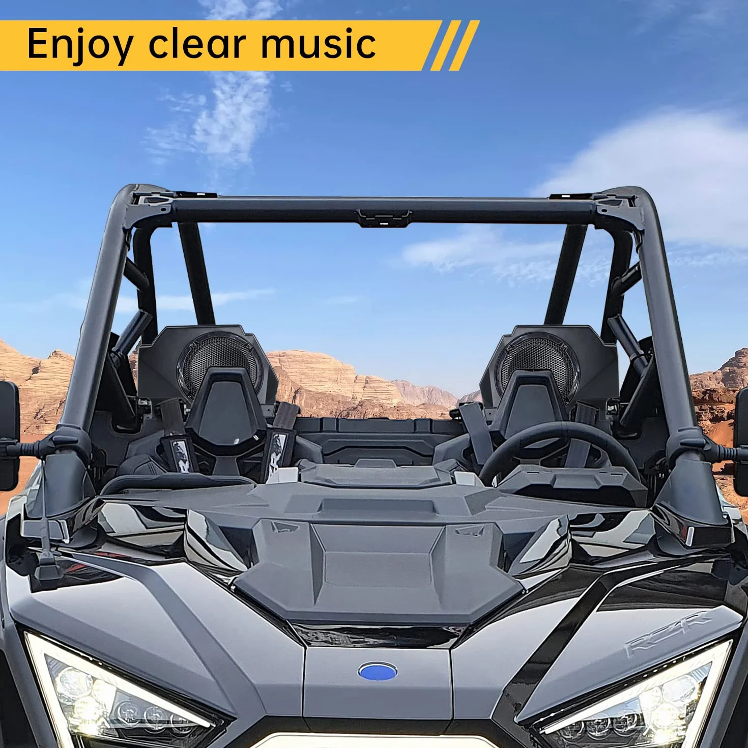 Kit de carcasas para altavoces de 6.5 pulgadas compatible con Polaris RZR PRO XP XP4 2020 2021 2022, accesorios impermeables para montaje de altavoz (2 unidades, LH+RH)