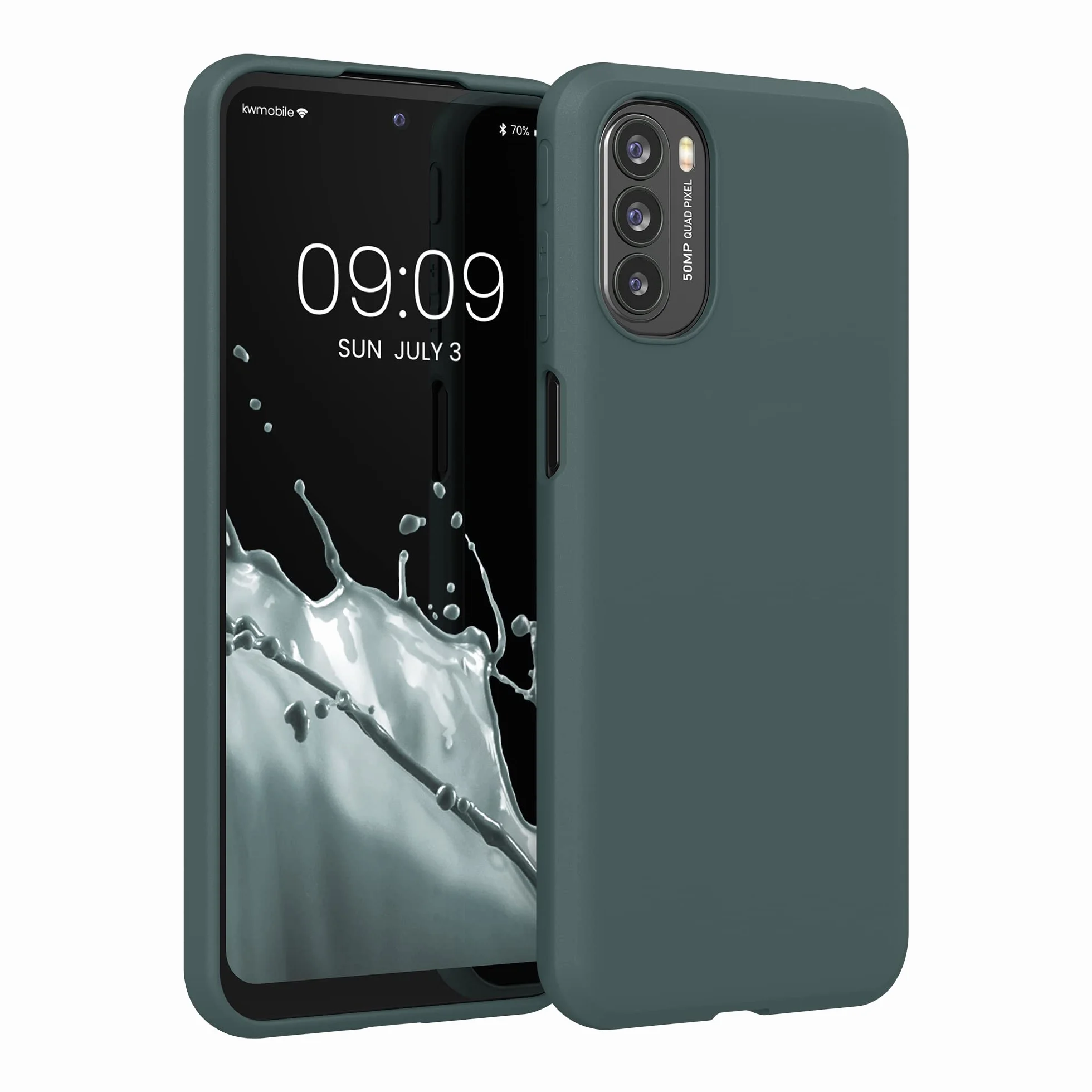 Funda kwmobile para Motorola Moto G31 Moto G41 Carcasa TPU Silicona Verde Bosque