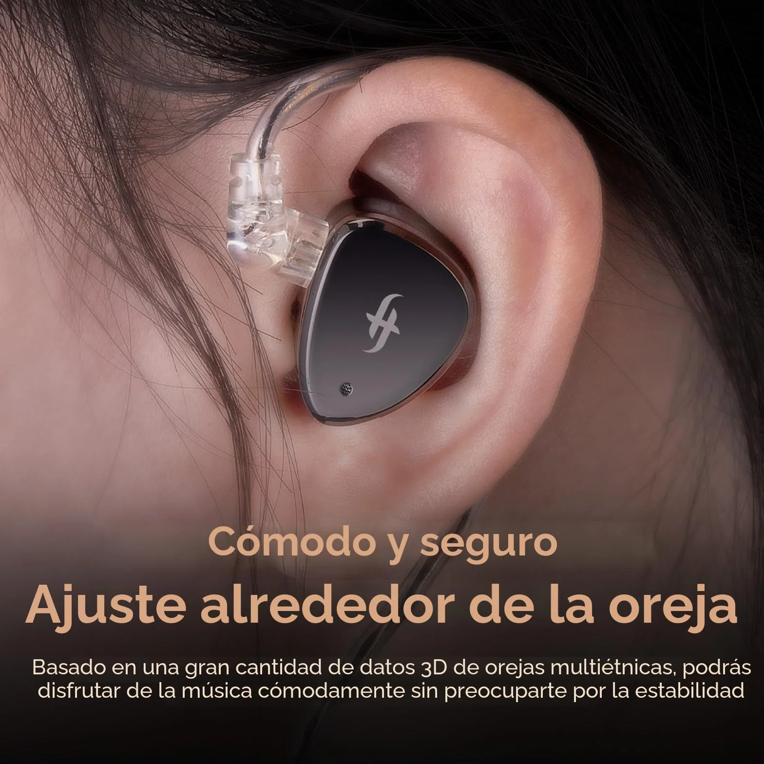 LINSOUL SIMGOT EM6L Monitor de Altavoces Híbrido con Carcasa 3D, Auriculares HiFi In-Ear, Cable OFC Plateado Extraíble (Negro, EM6L)