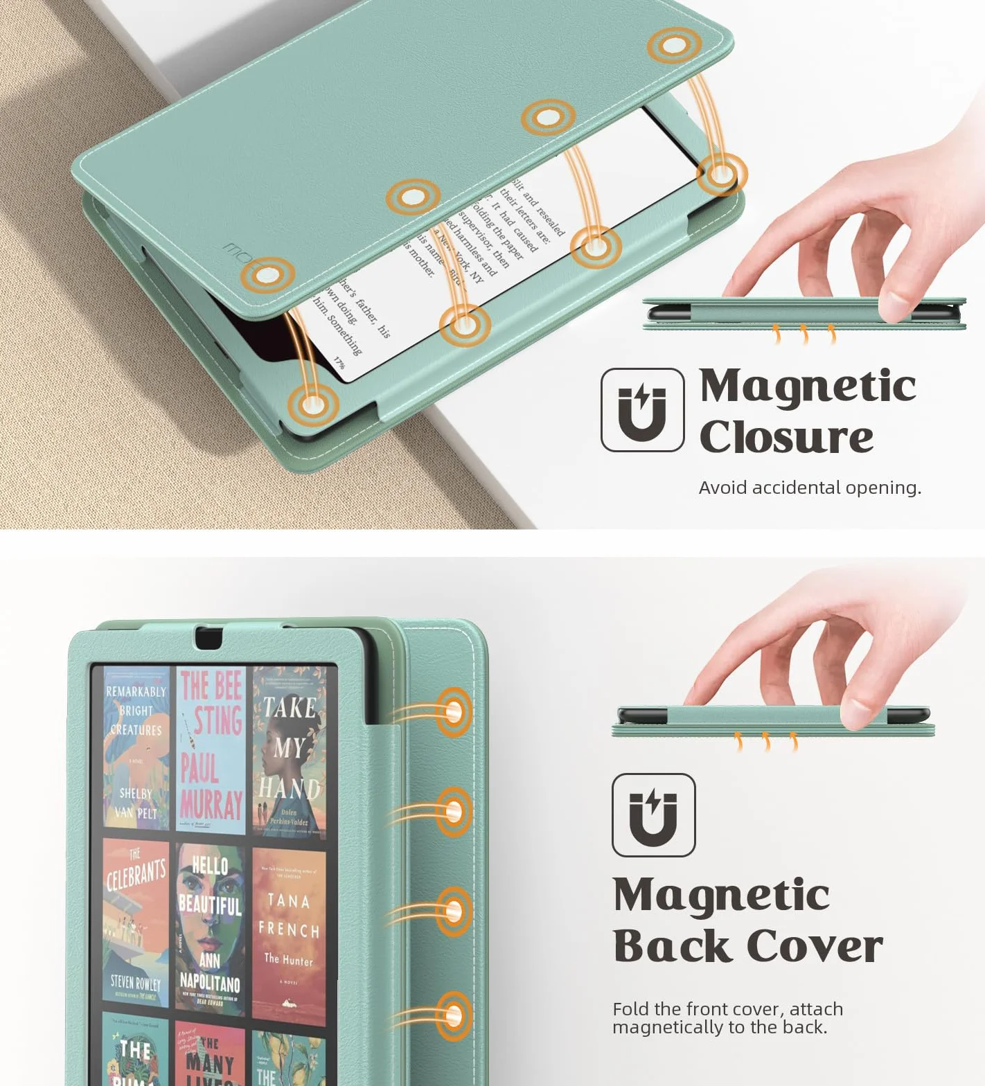 MoKo Funda para 7"/6.8" Kindle Paperwhite(12th/11th Generation-2024/2021), PU Estuche Niño con Correa de Mano para Kindle Paperwhite Edición de Firma, Auto Sueño/Estela, Agave Verde