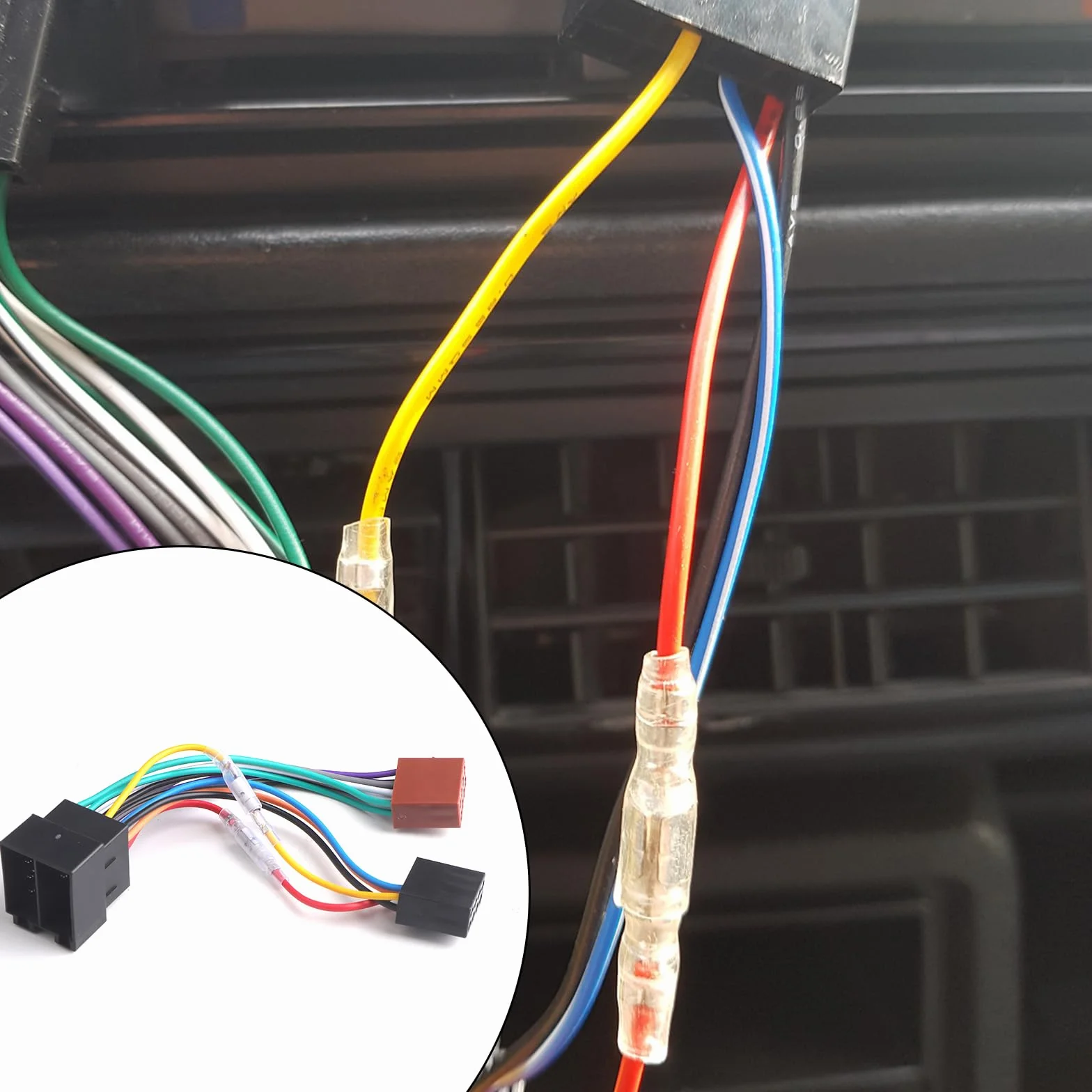 Adaptador de Radio Iso Adapter Cable Adapt-ador Cable de 16 Pines + Adaptador de Antena + Herramienta Llaves de Extraccion para Enchufe Coche Estándar, Enchufe Adapt, Ador Radio (1 juego)