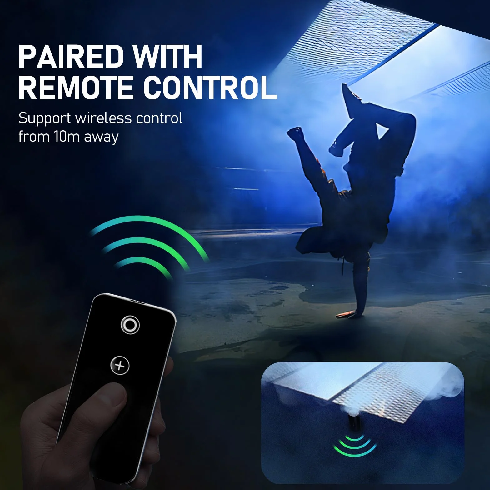 COLBOR CF5 Mini máquina de niebla portátil con luces RGB magnéticas y control remoto inalámbrico, máquina de humo de mano recargable para sesiones de fotos, efectos de escenario, Halloween, fiestas en