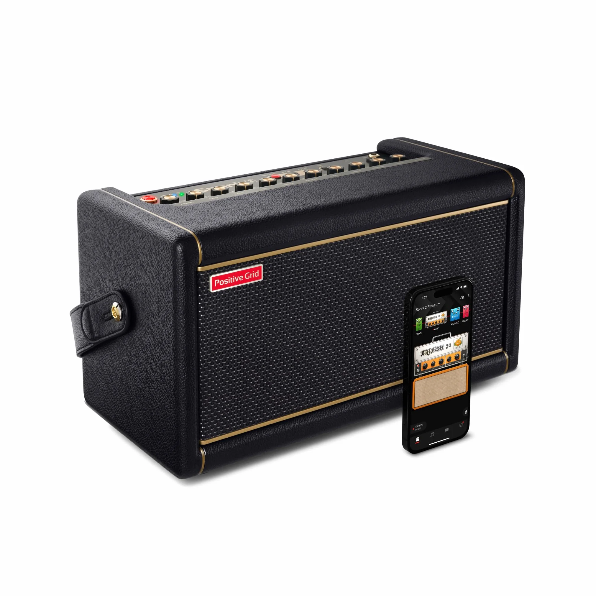 Positive Grid Spark 2: Amplificador de práctica para Guitarra de 50 W y Altavoz Bluetooth con Looper más App Inteligente para Guitarra eléctrica, acústica y bajo con Funciones IA.
