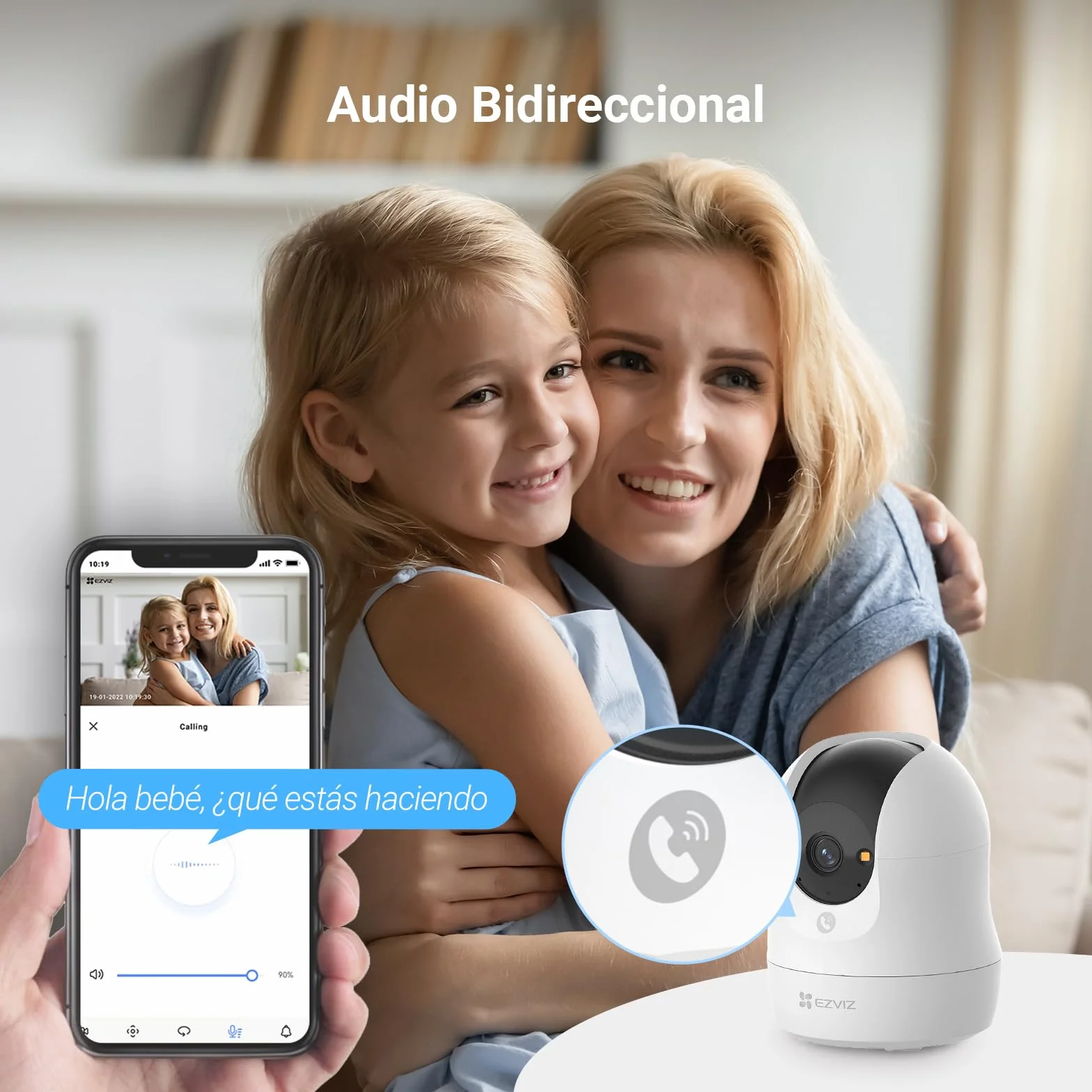 EZVIZ C6N G1 3K Cámara Vigilancia WiFi Interior 360°, Cámara IP Detección de Personas, Visión Nocturna en Color, Audio Bidireccional, Seguimiento con Zoom, Control Remoto, para bebé/Anciano/Negocio
