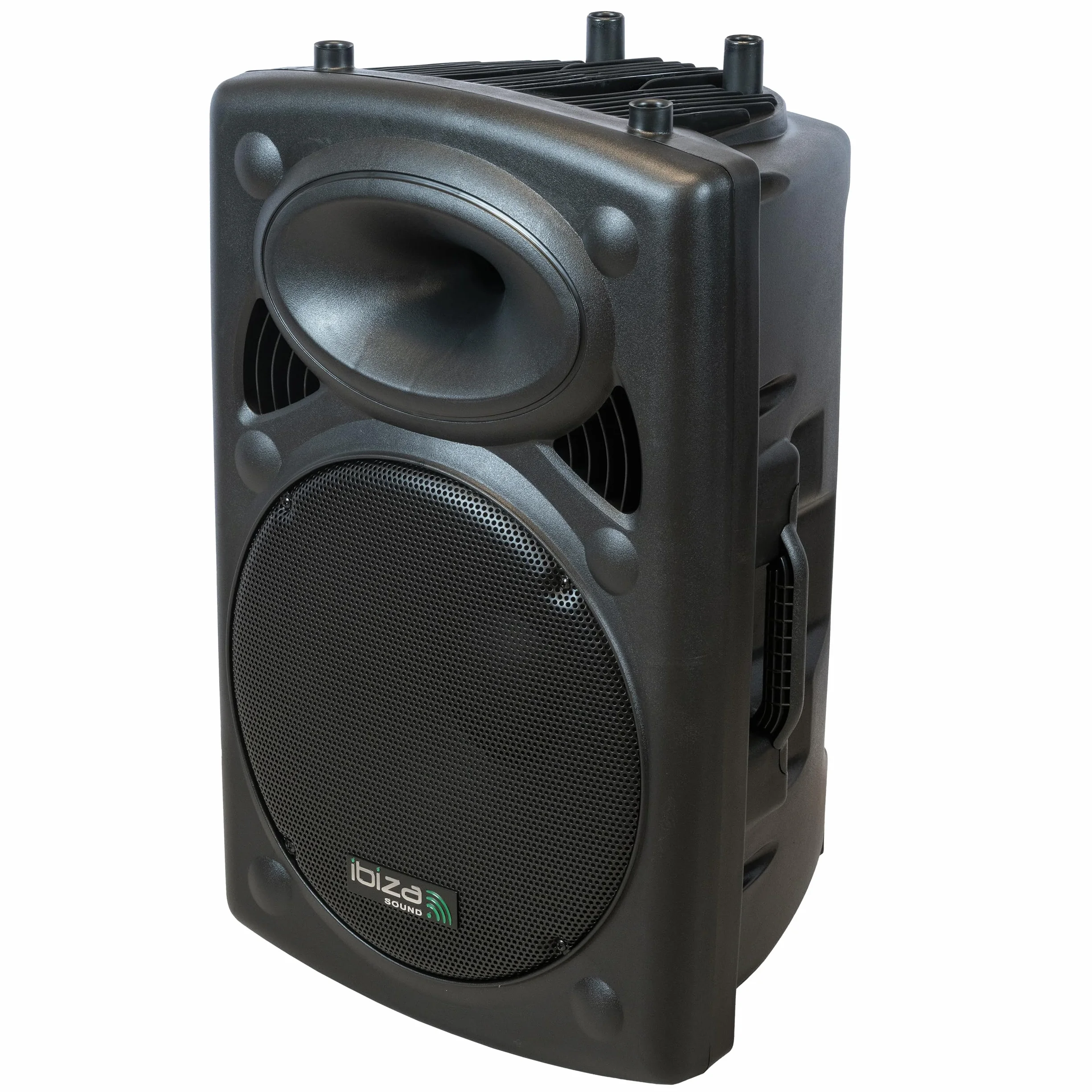 Ibiza - SLK15A-TWS- Altavoz Activo Plug & Play de 38 cm/15», 800 W con Amplificador Integrado - Bluetooth, USB, SD y AUX - Función TWS - Negro