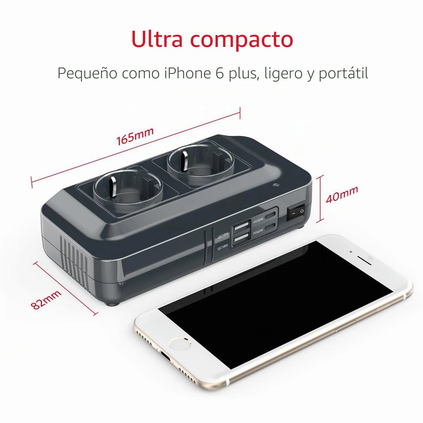 BESTEK - Convertidor de 12 V, 220 V, 230 V, 200 W, Transformador de tensión, 4 Puertos USB y 2 enchufes UE, Cargador de Coche para Camping con múltiples Protecciones y Soft Start