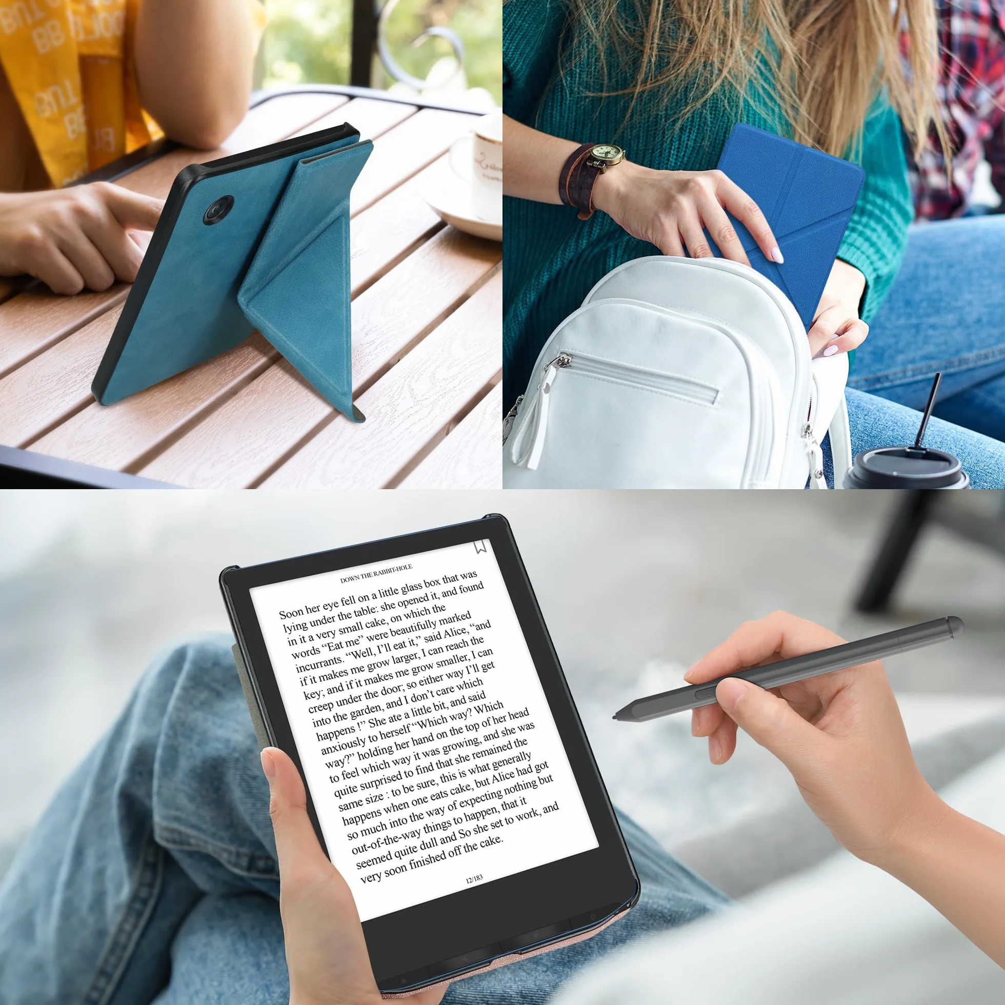 kwmobile Carcasa Compatible con Kobo Clara BW/Colour Funda con Soporte - Negro