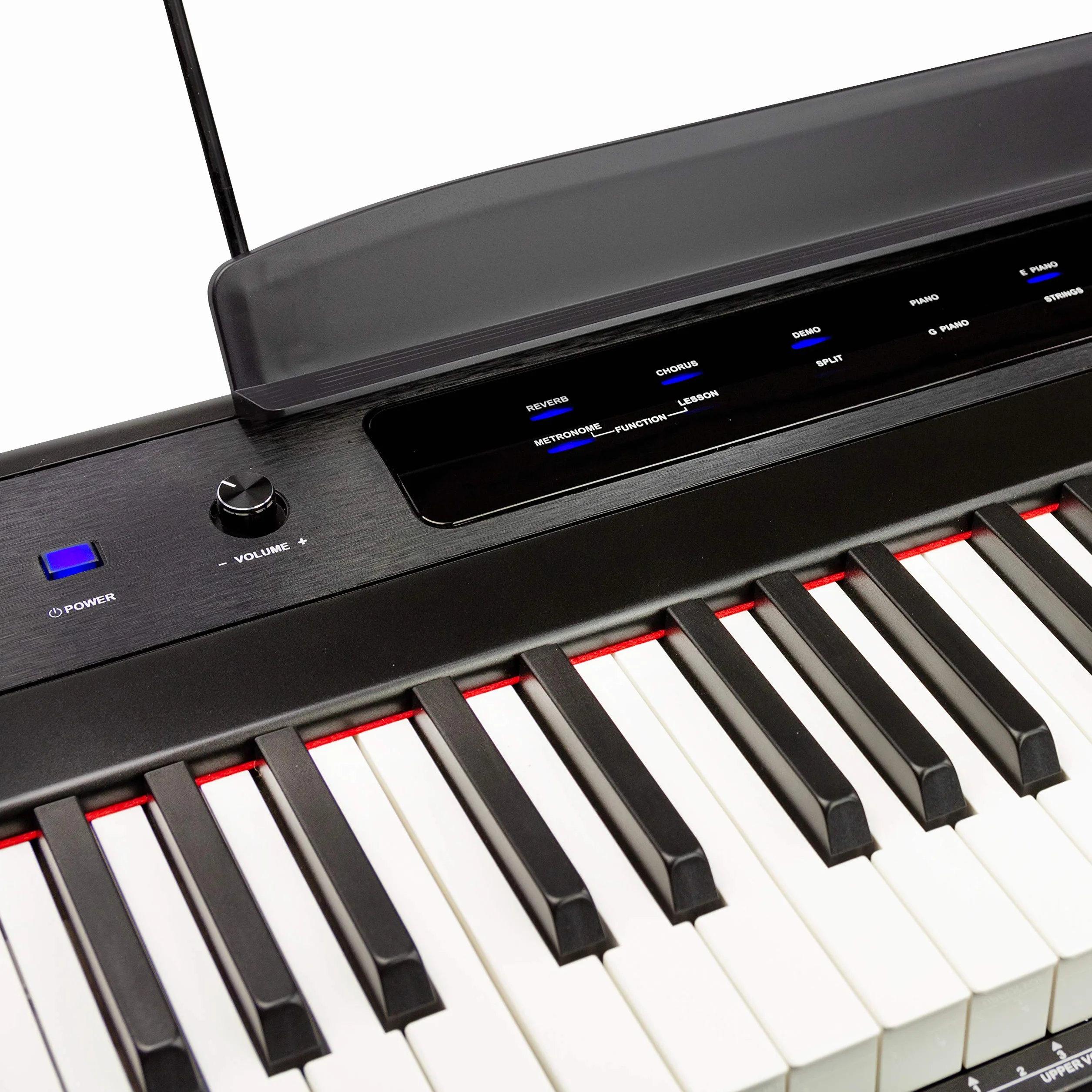 Rockjam Rj88Dp Teclas del Teclado de Piano para Principiantes Digital Piano con Full-Size Semi-Weighted Keys, Atril,Piano Engomada de la Nota,la Fuente de Alimentación y Construido en Altavoces, Negro