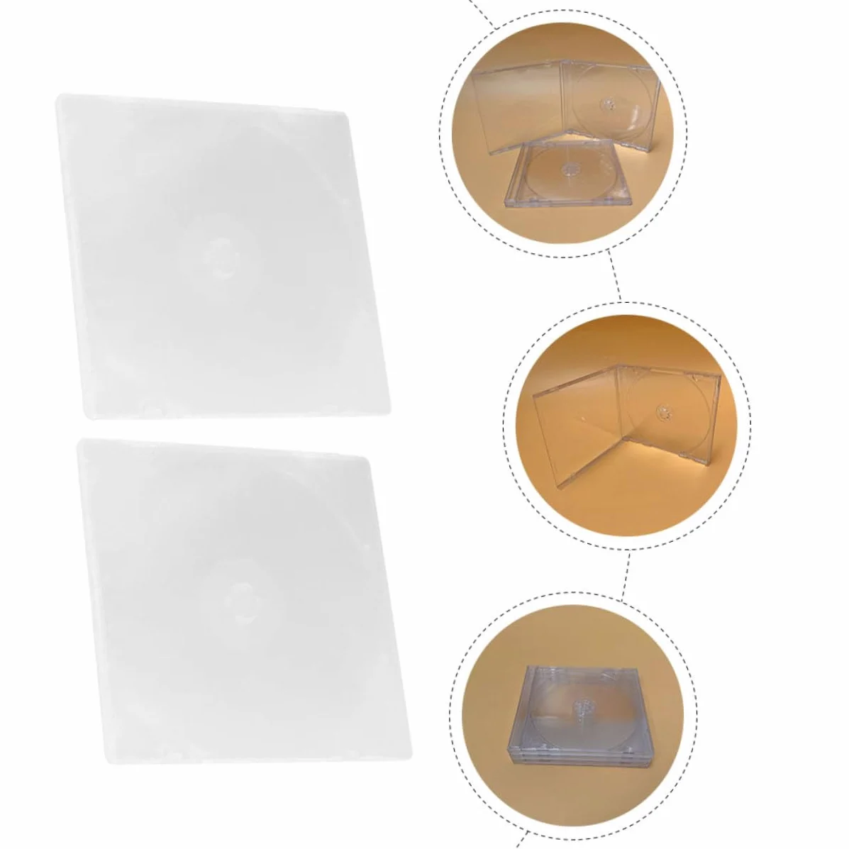 de CD Individuales Adecuado para Organizar de Plástico Transparente 10 Cajas para Almacenamiento Seguro Espacio para Disco y Portada, Tamaño Compacto