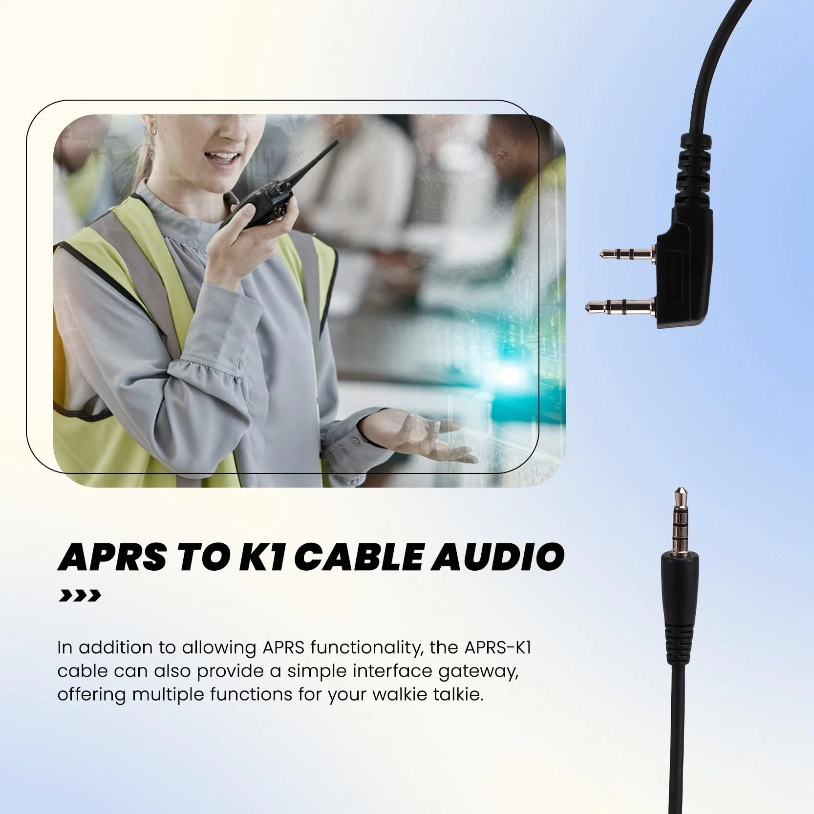 APRS a K1 Cable de interfaz de audio Walkie Talkie Cable de conexión para APRSpro APRSDroid