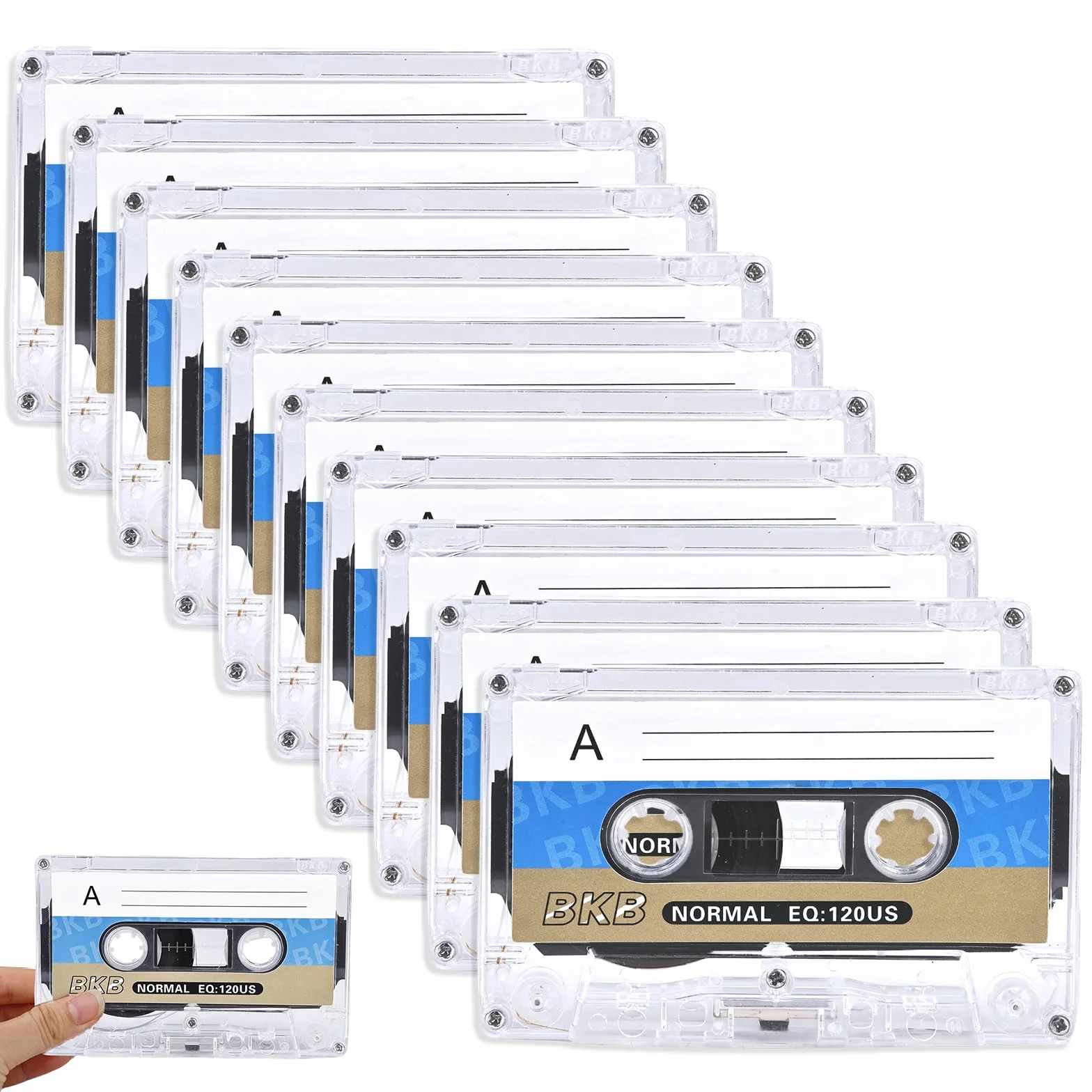 Casetes de audio vacíos 60 min 10 unidades cinta de plástico transparente para conferencias