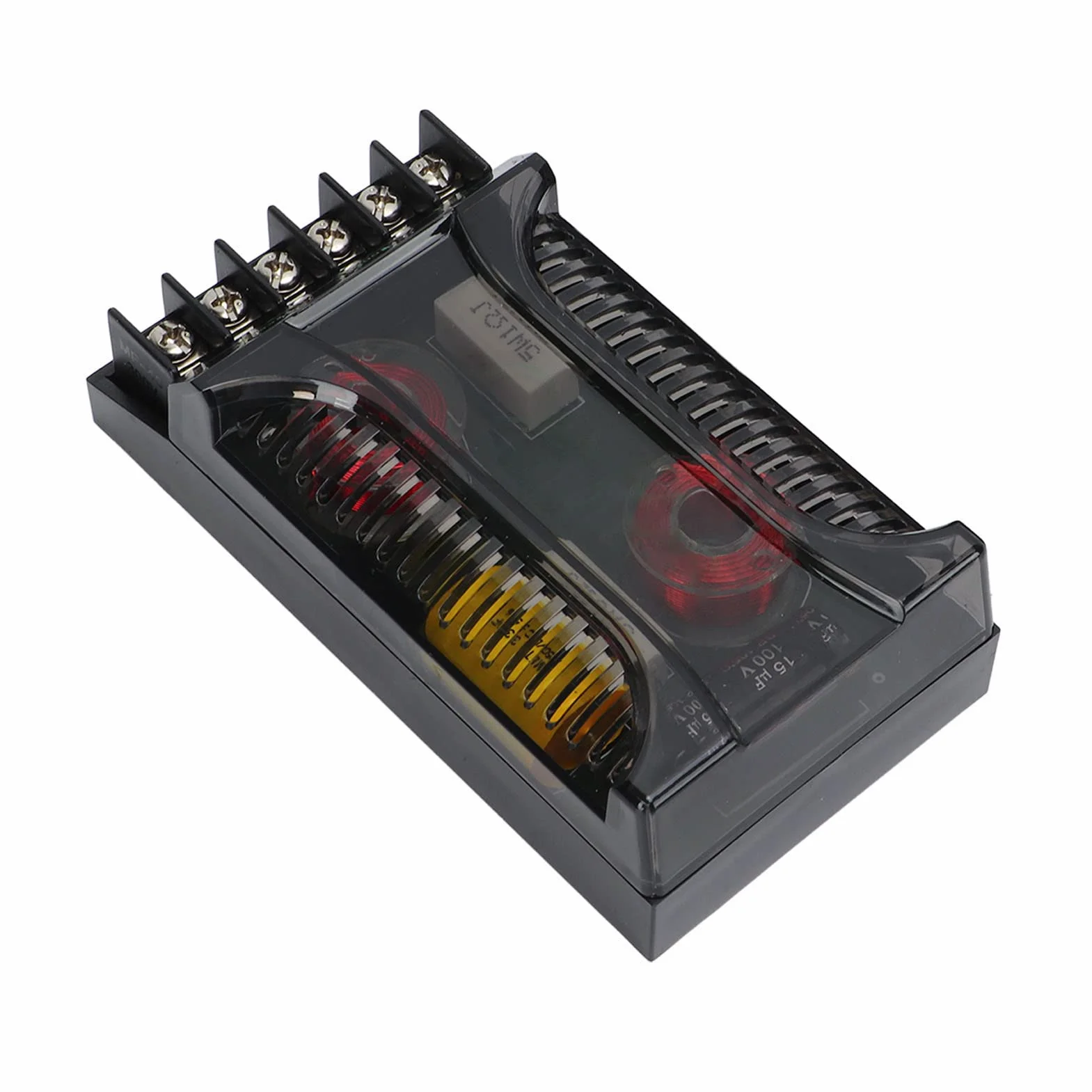 Divisor de Frecuencias de 2 Vías para Altavoces de Coche Compatible con la Mayoría de Sistemas de Audio Crossover con Protección contra Sobrecorriente y Disipación de Calor