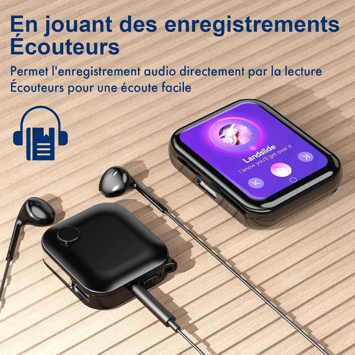 Grabadora de Voz Digital de 128 GB - Grabadora de Audio portátil con cancelación de Ruido, activación de Voz, grabación Ultra Red, reproducción integrada y Recargable a través de USB, Ideal