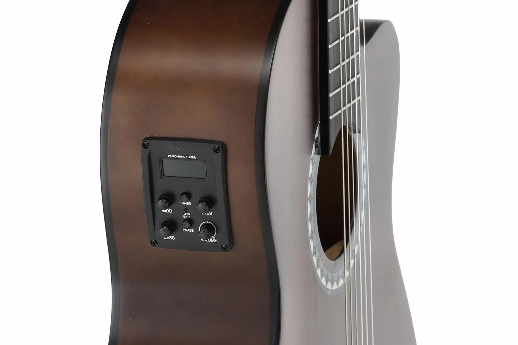 GEWA E-Acústica Guitarra Clásica Básica - Classic Electro - 4/4 - Cuerpo de Tilo - Pastilla EQ de 4 bandas con afinador - Cutaway - Color Nogal