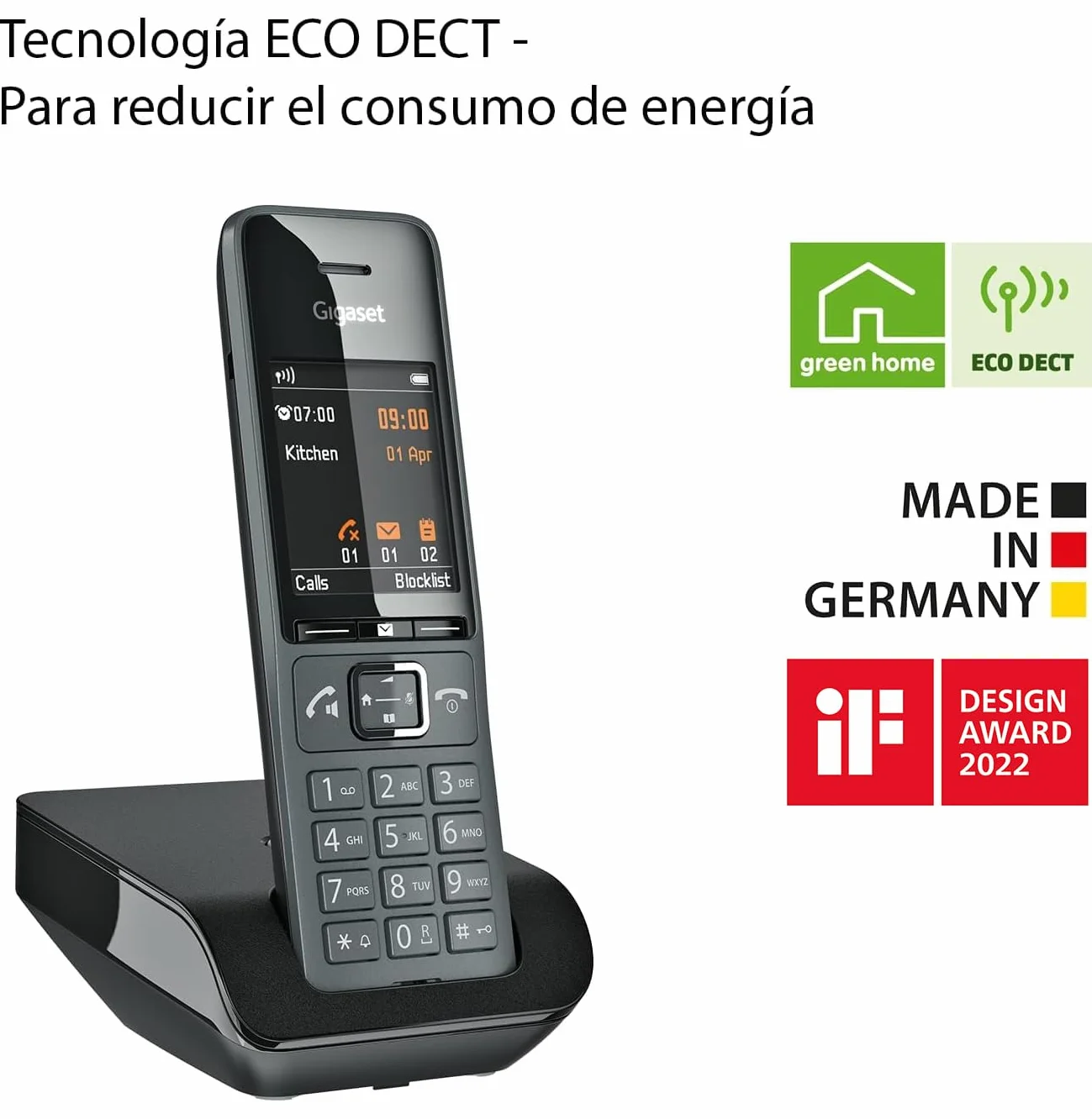 Gigaset COMFORT 520 Teléfono DECT Inalámbrico Negro Titanio Agenda Extra Grande