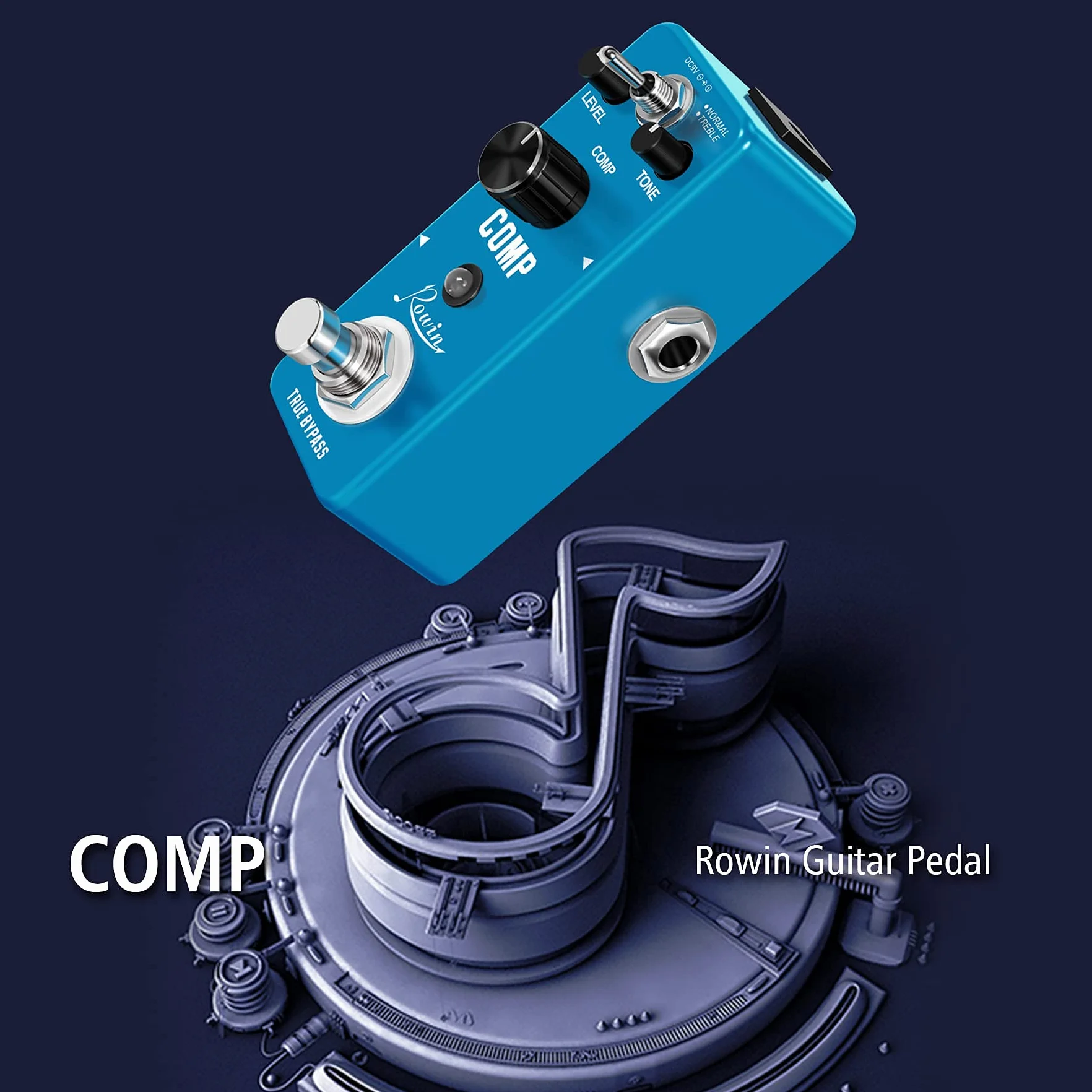 Rowin Pedal compresor para guitarra para True Bypass analógico, efectos de compresión Ultimate Comp para guitarra eléctrica
