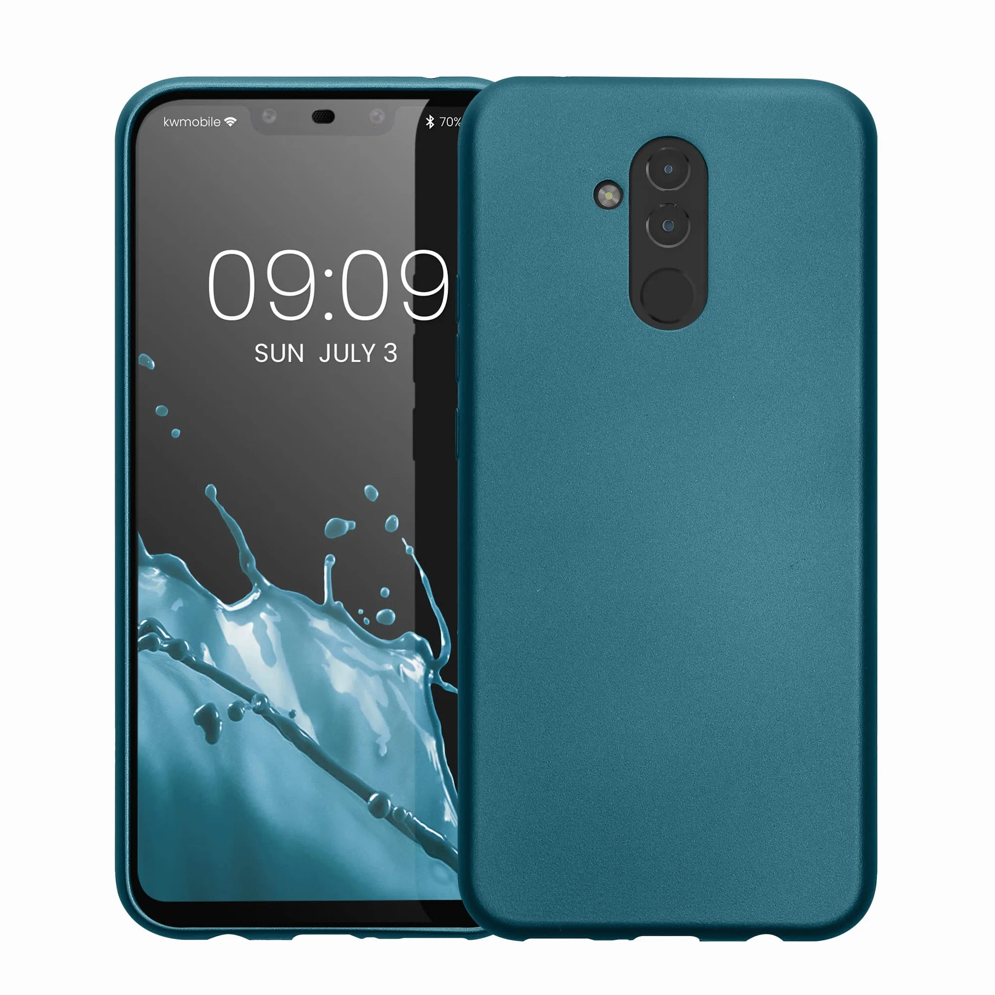 kwmobile Funda Huawei Mate 20 Lite Carcasa TPU Silicona Ultrafino Azul metálico