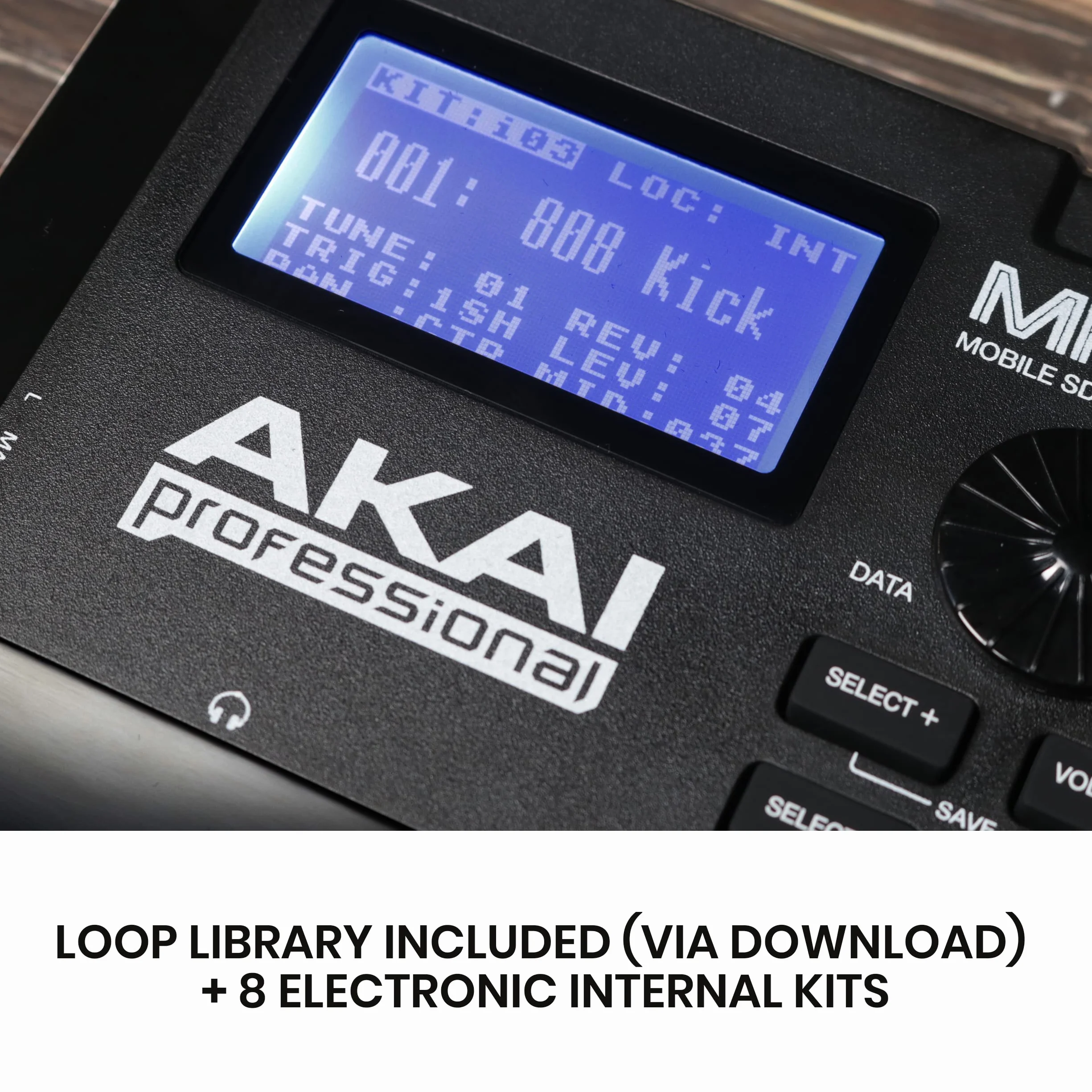 Akai Professional MPX8 - Controlador USB MIDI y Lanzador de Samples Portátil con 8 Pads Sensibles a la Velocidad y Ranura para Tarjeta SD