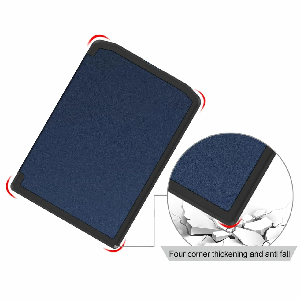 Kepuch Custer Funda para Pocketbook Verse Pro PB629 PB634,Slim Smart Cover Fundas Carcasa Case Protectora de PU-Cuero - Azul