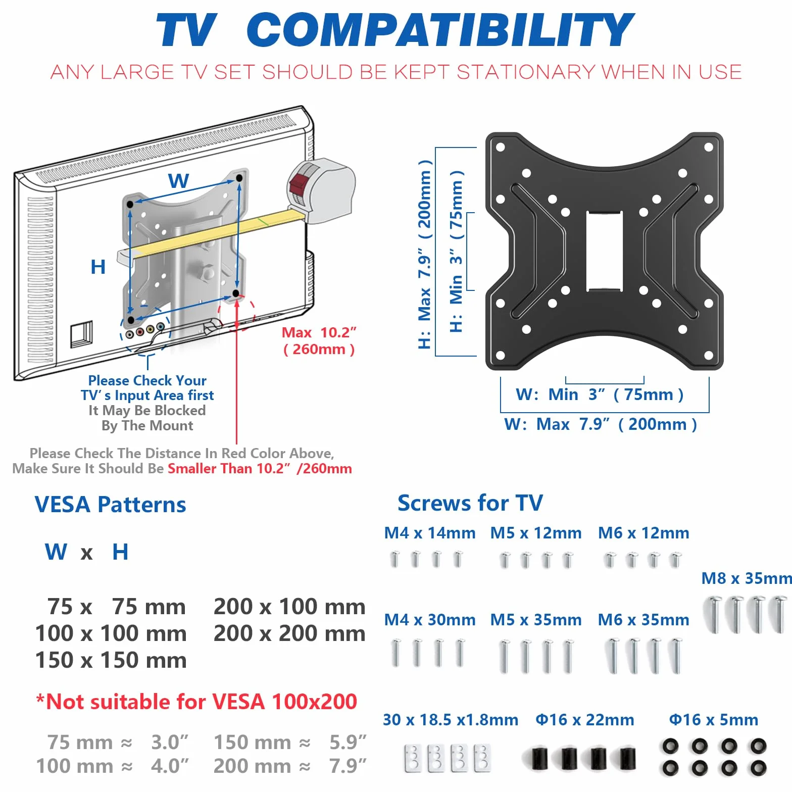 RFIVER Soporte Pie TV de Mesa Peanas para TV de 23 a 43 Pulgadas con Giratorio y Altura Ajustable | MAX vesa 200 x 200 mm 30KG