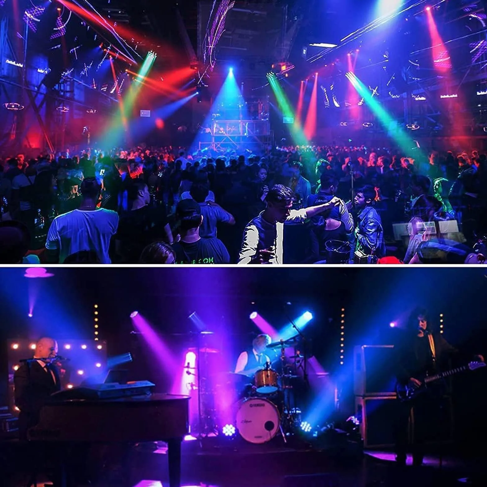 SEBRUANC RGBW Luz de Discoteca con Par LED Bolsa, 4PCS Foco LED Par DMX 7LED Luces de Escenrio con Control Remoto 8 Modos de iluminación para DJ Bar Boda Navidad