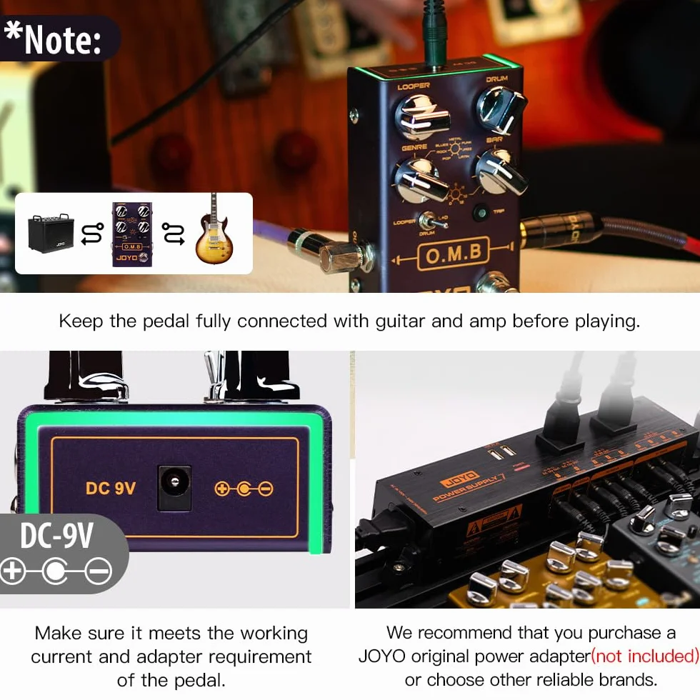 JOYO Pedal Looper de Máquina de Batería (Grabación en Bucle/Máquina de Batería) para Efecto de Guitarra Eléctrica (O.M.B R-06)