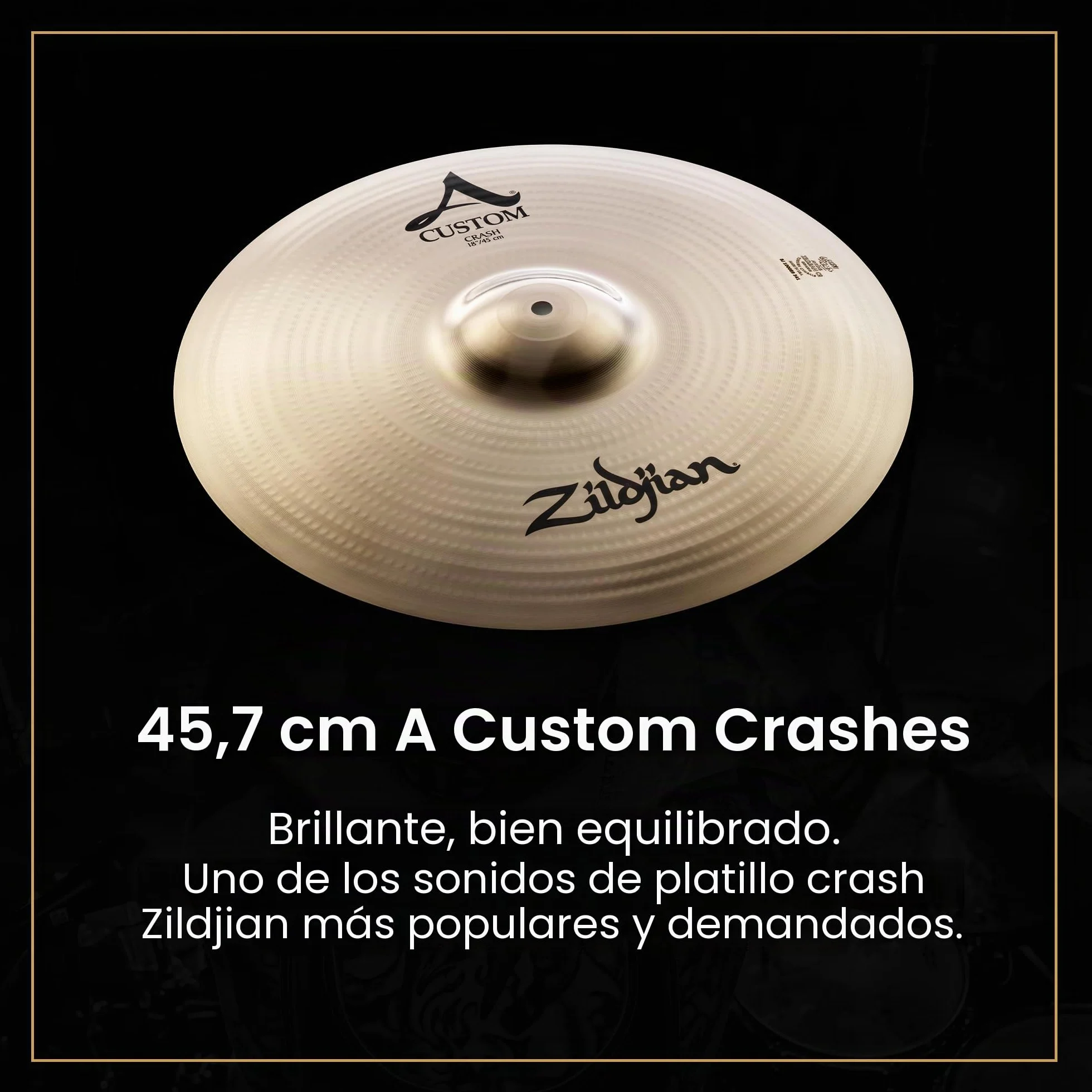 Zildjian A20579-11 A Custom Series Cymbal Box Set - 14" Hi-Hats, 16"/18" Crash, 20" Medium Ride, 4 Paquetes