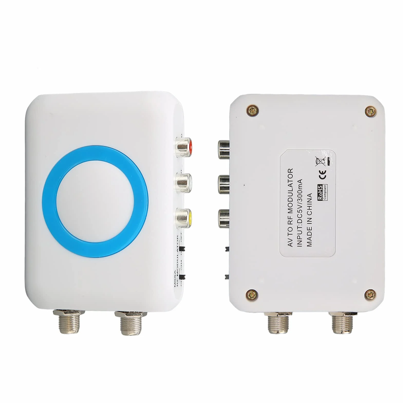 Zunate Modulador RF Convertidor RCA Coaxial a RF Adaptador Demodulador VHF, Entrada Ant Salida AV a Coaxial RF Modulador ágil Conmutador de TV Video Compuesto a Analógico Coaxial NTSC TV Antigua