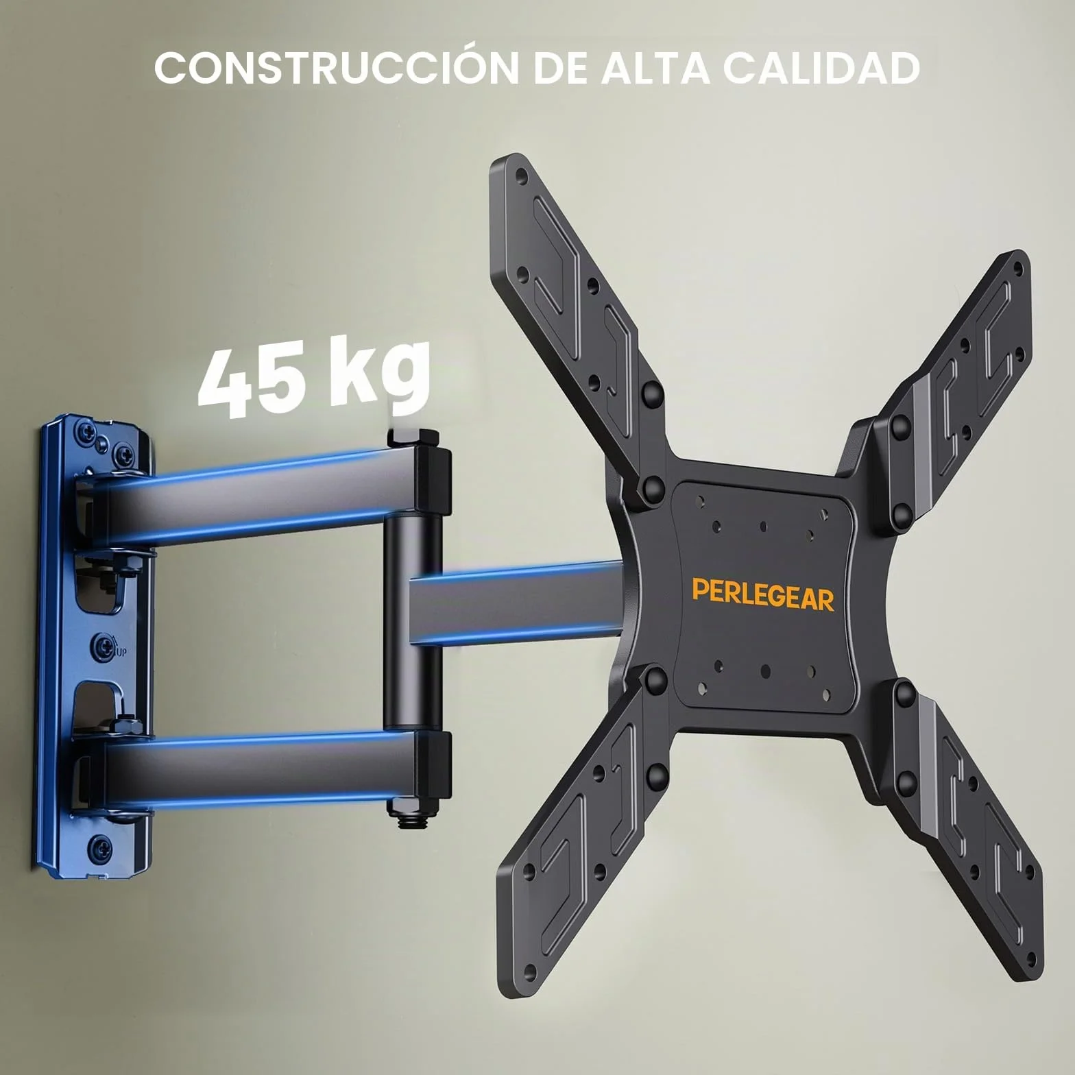 Perlegear Soporte TV de Pared Articulado Inclinable Giratorio 26-65 Pulgadas 45 kg VESA 400x400mm