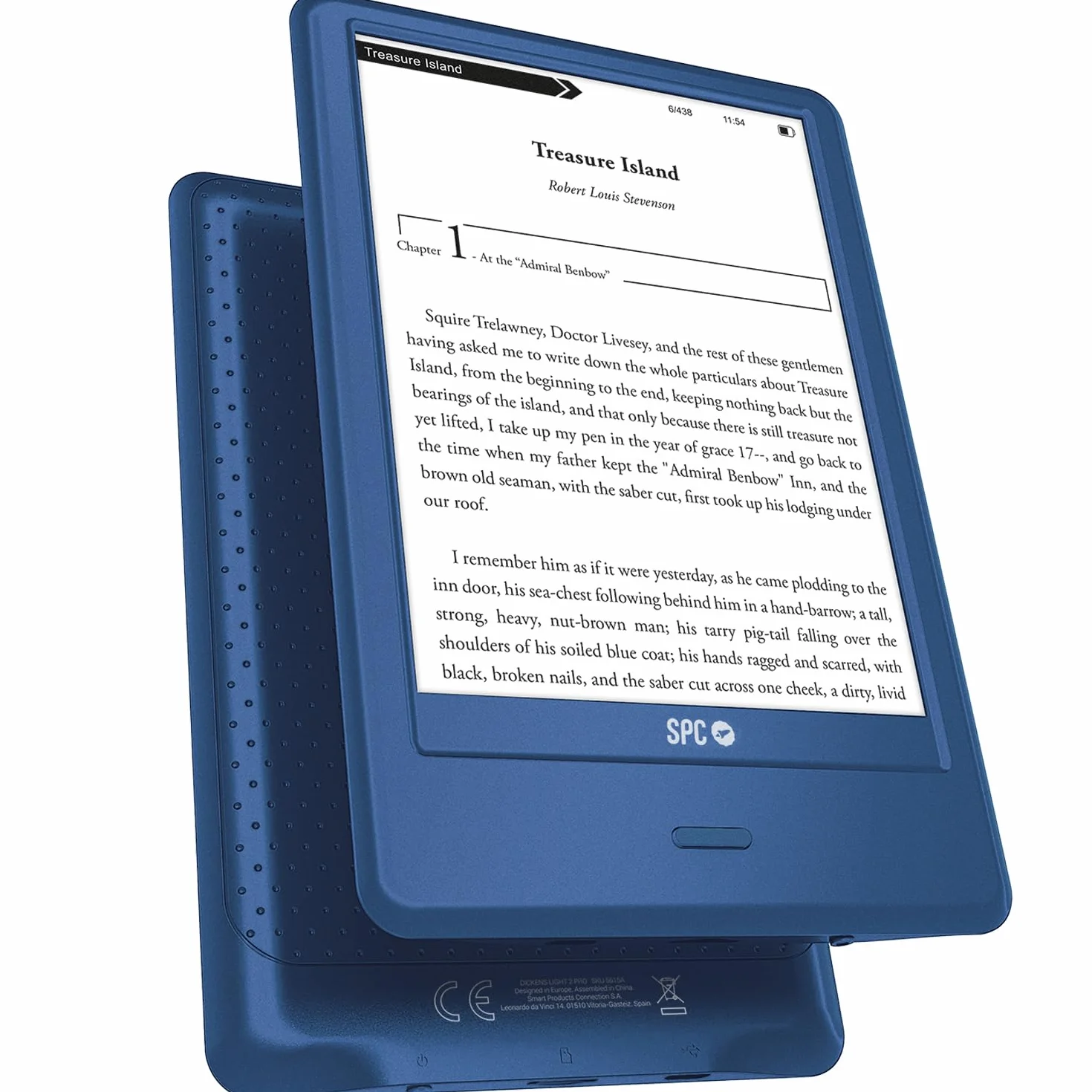 SPC Dickens Light 2 Pro Libro electrónico 6 Pulgadas táctil E-Ink 8GB 8000 Libros 1 Mes autonomía USB-C Azul